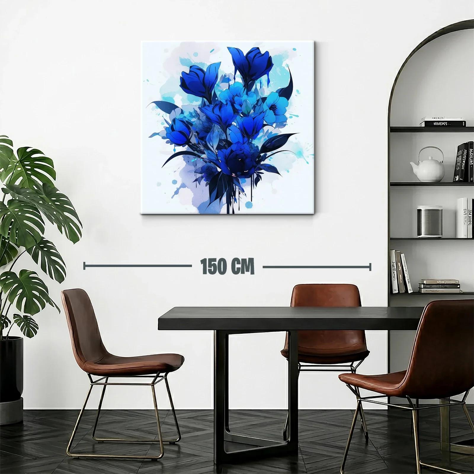 Ramo elegante de flores en tonos azules vibrantes — miniatura 2