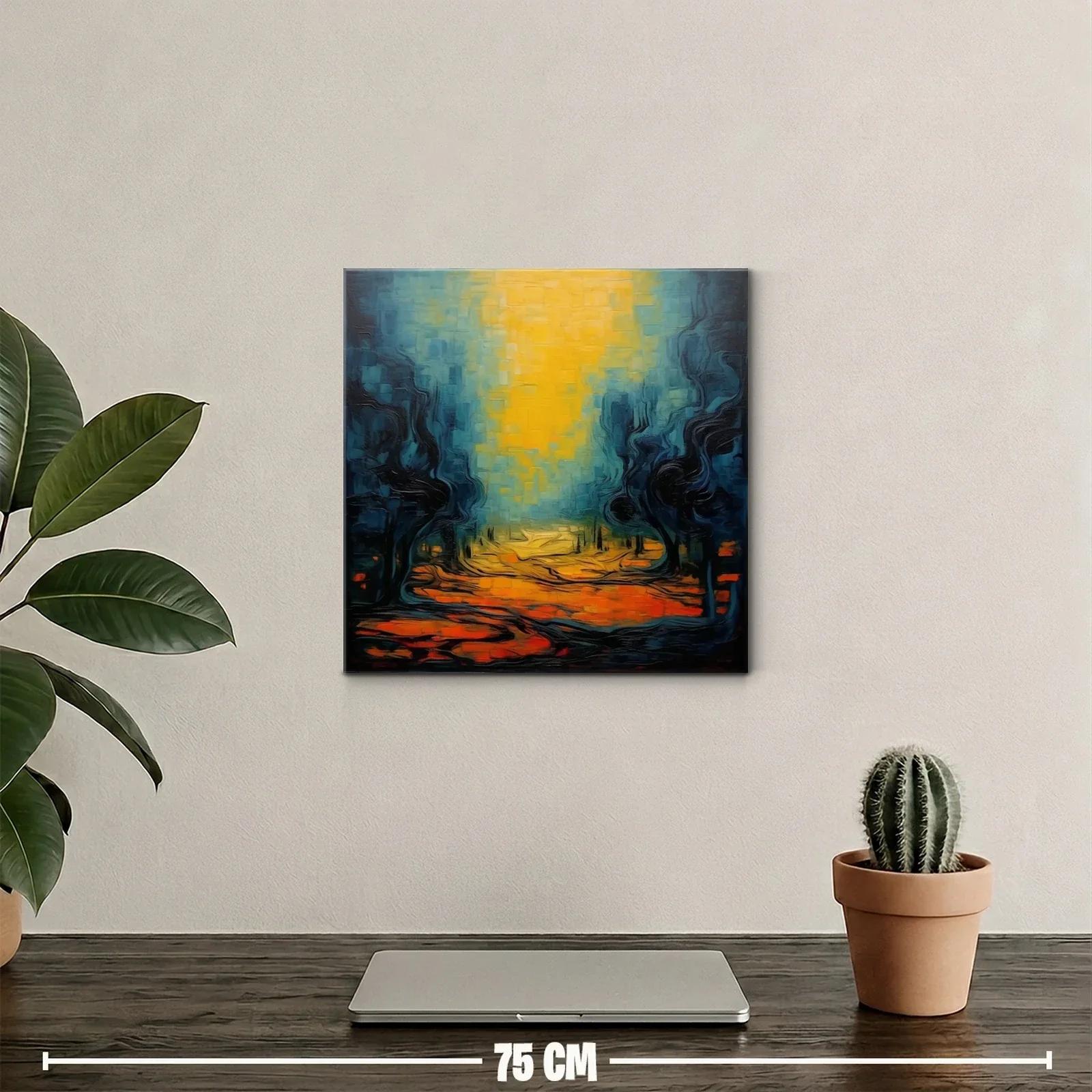 Paisaje abstracto con tonos cálidos y fríos en equilibrio — miniatura 2