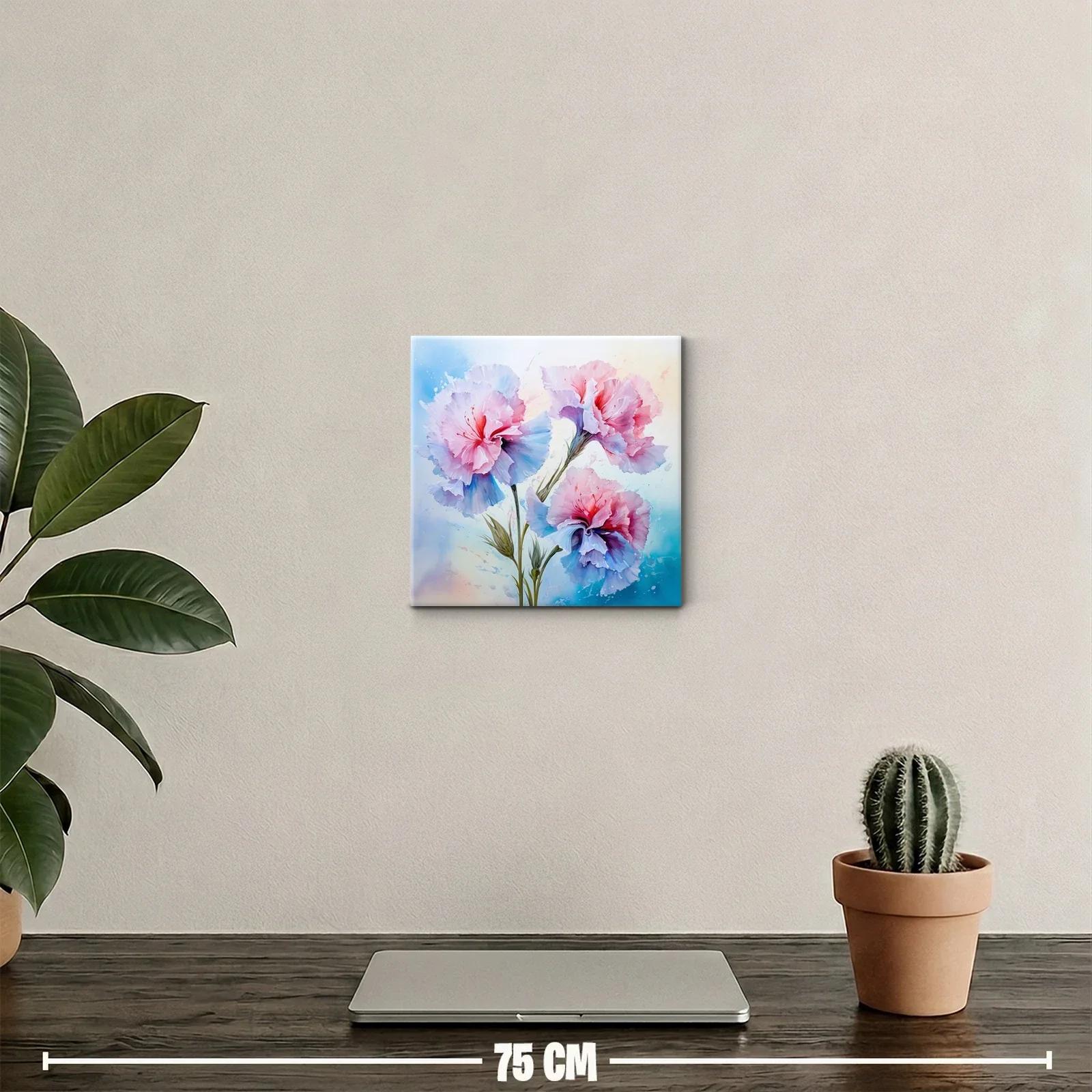 Cuadro decorativo floral con tonos suaves y vibrantes — miniatura 2