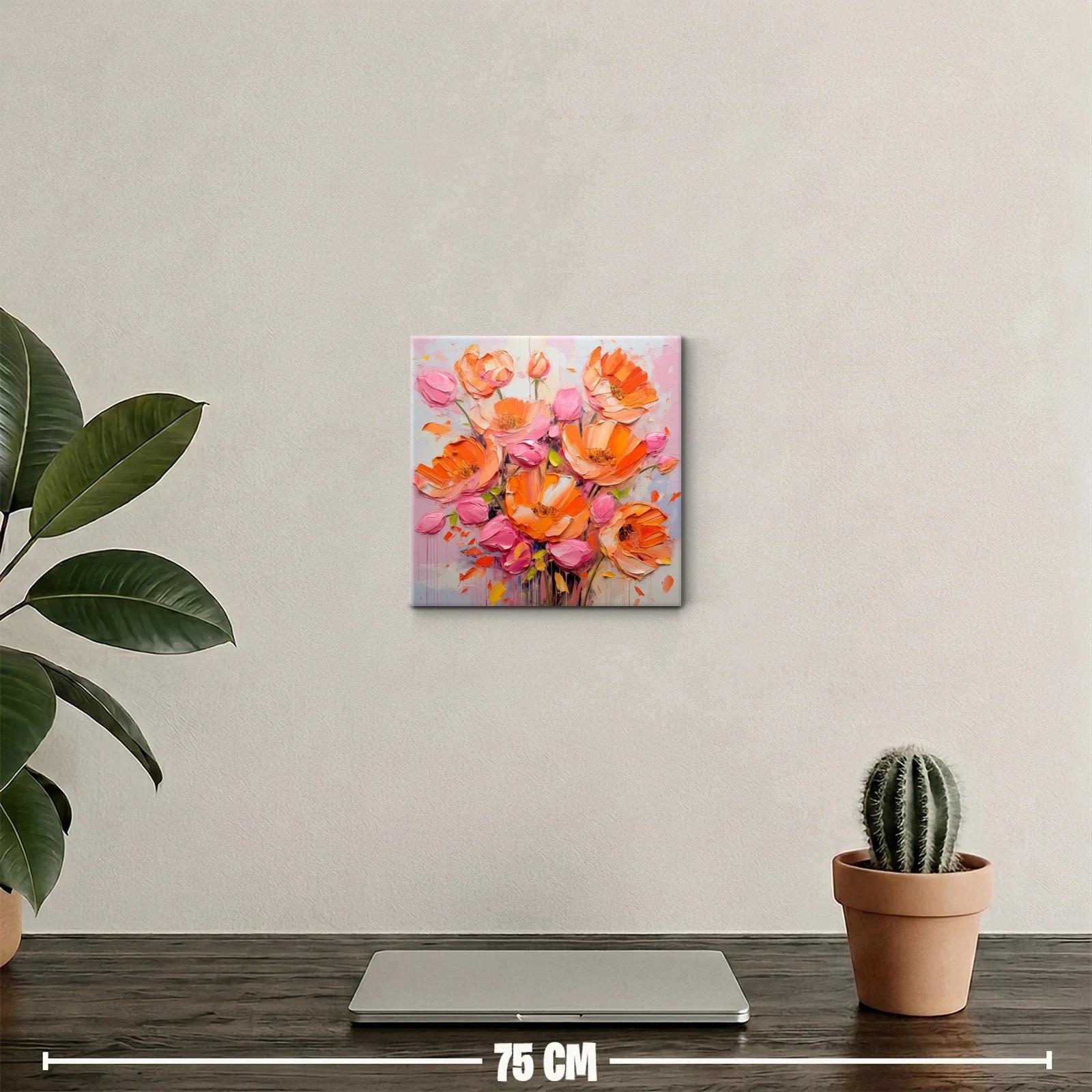 Ramo vibrante de flores en tonos naranjas y rosas — miniatura 2