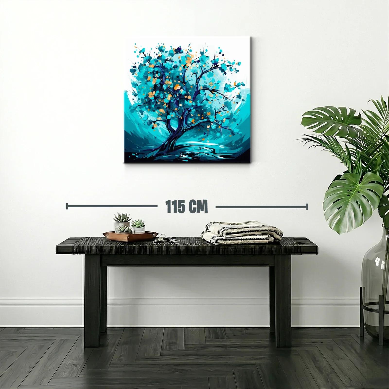 Árbol vibrante en tonos turquesa y azul profundo — miniatura 2