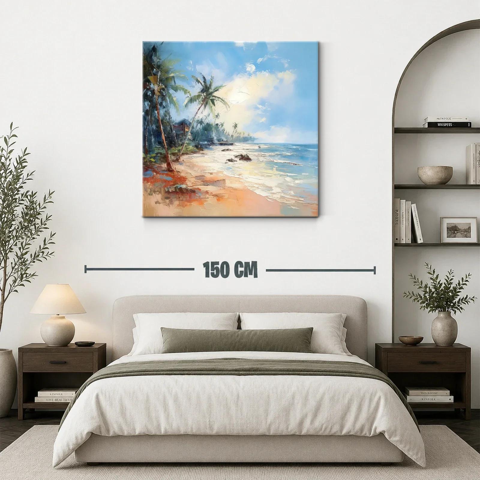 Paisaje costero con palmeras y mar azul brillante — miniatura 3