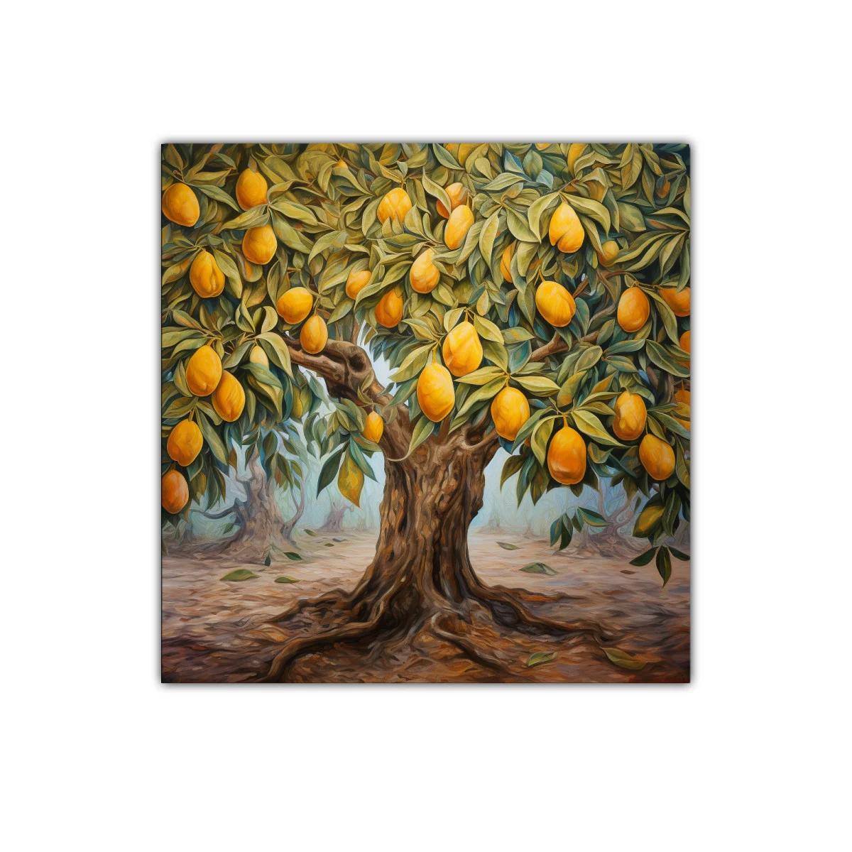 Árbol cargado de frutas vibrantes en paisaje sereno — imagen principal