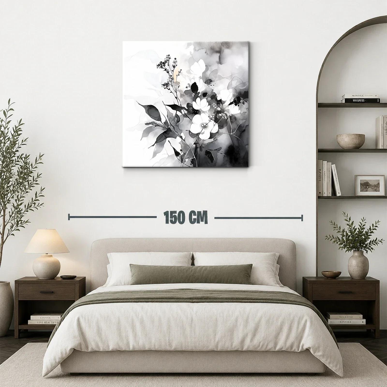 Arte floral en tonos suaves en blanco y negro — miniatura 3