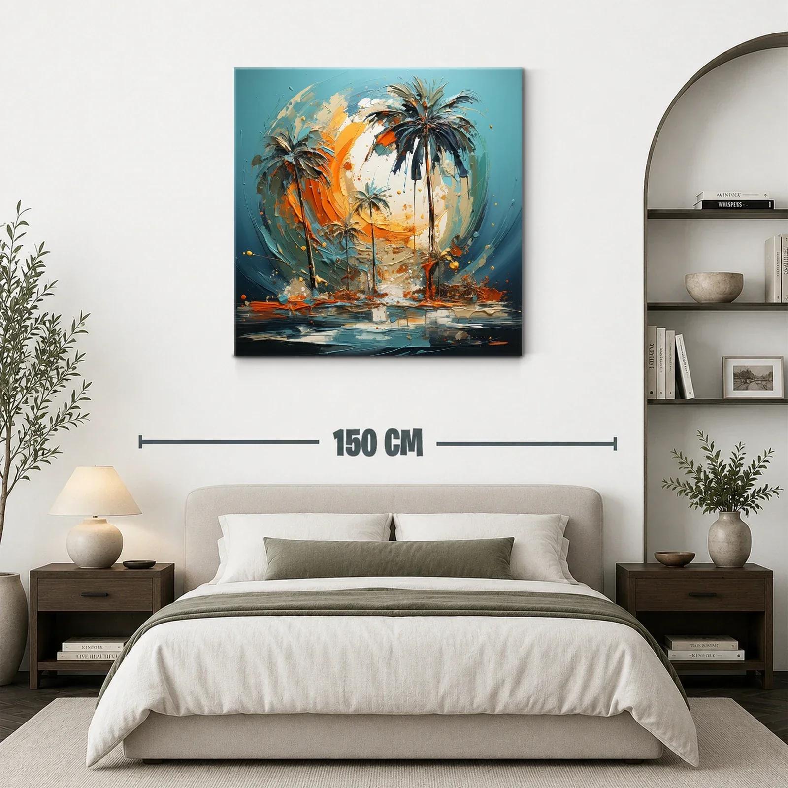 Palmeras vibrantes al atardecer en paisaje tropical — miniatura 3