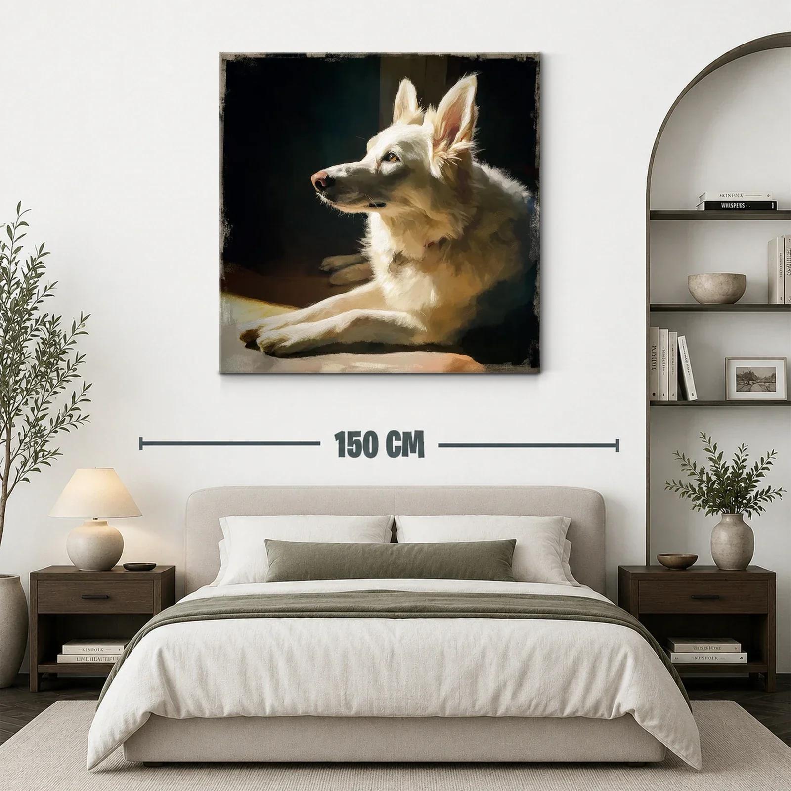 Retrato luminoso de perro blanco en descanso sereno — miniatura 3