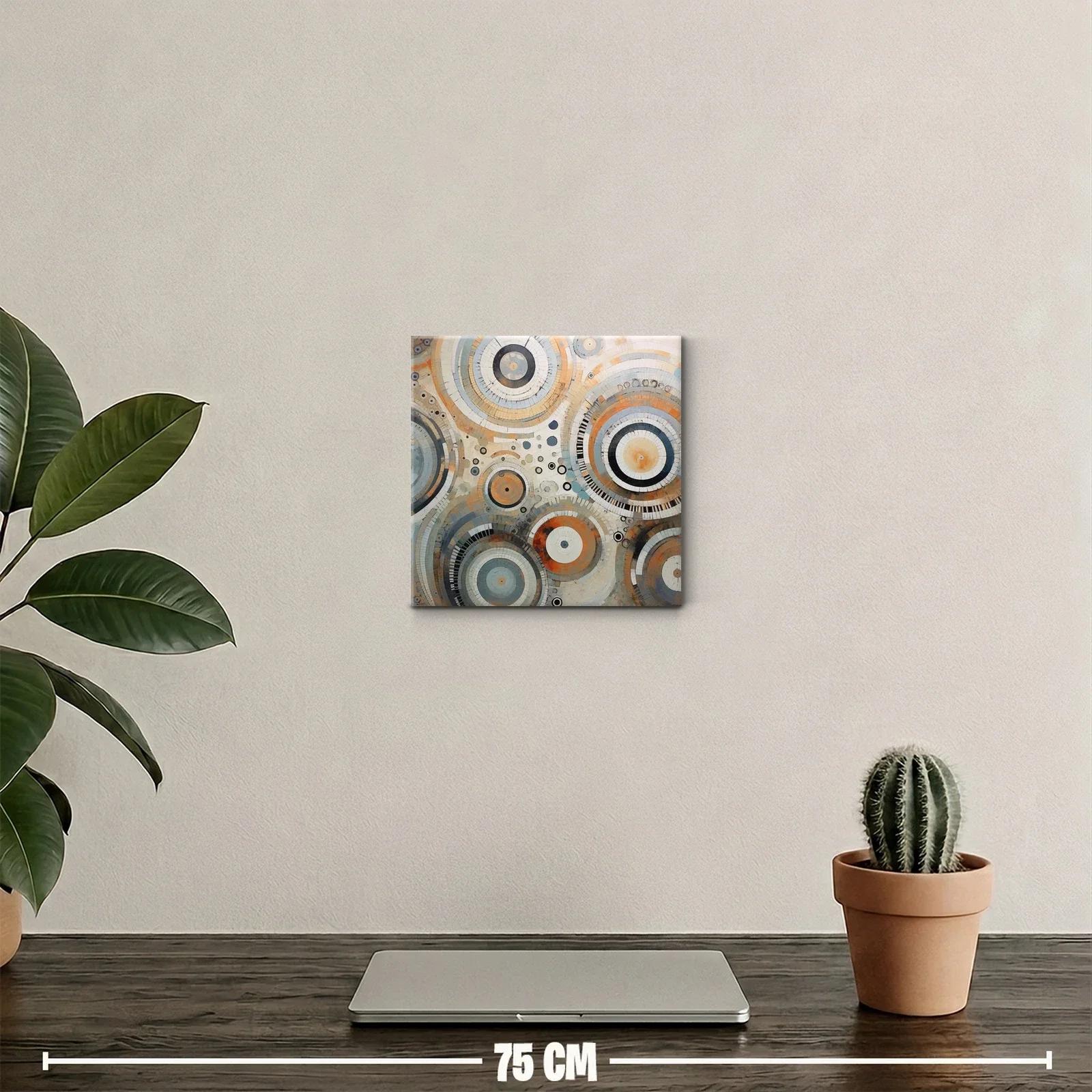 Composición abstracta con círculos y tonos tierra suaves — miniatura 2