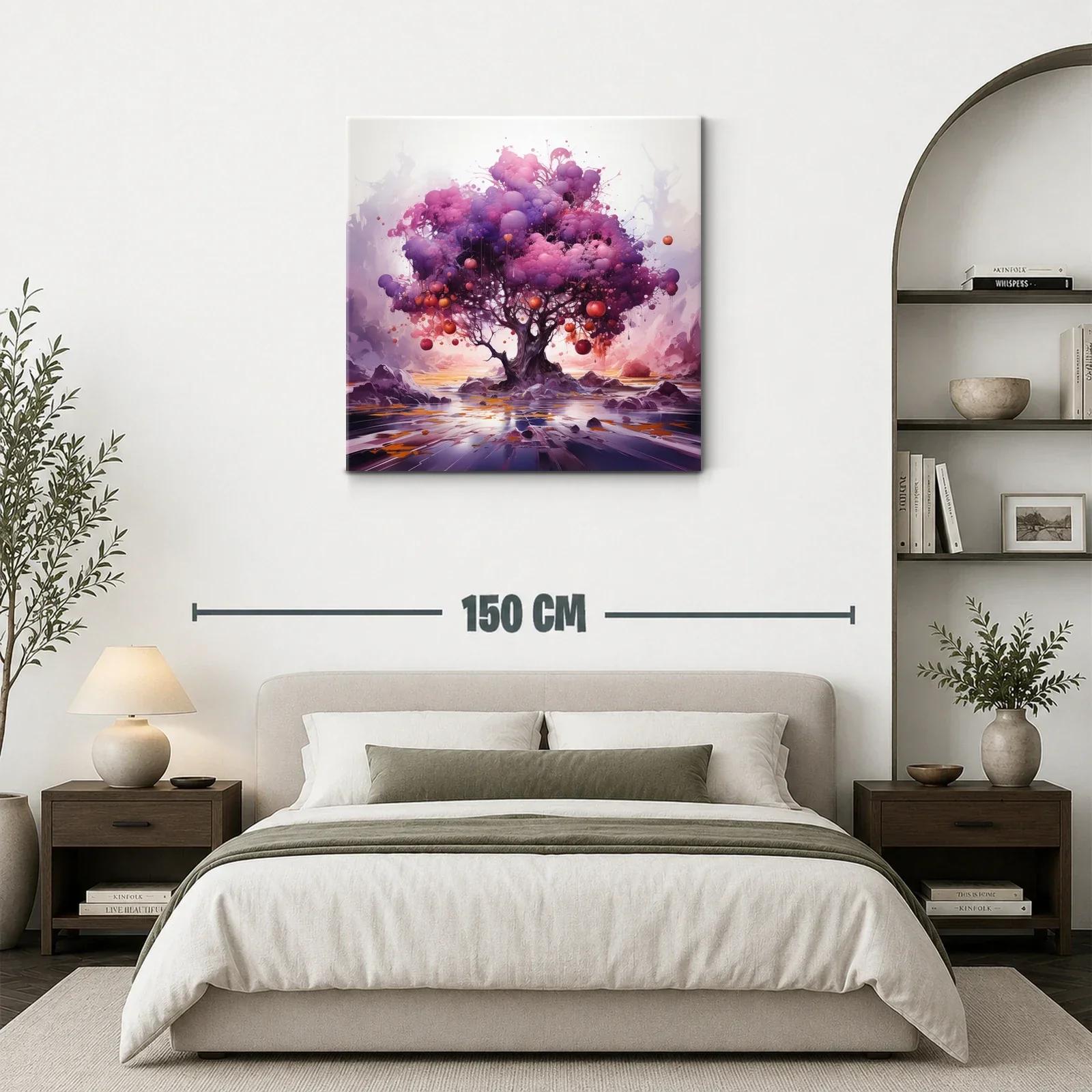 Árbol mágico en tonos morados con frutos naranjas vibrantes — miniatura 3