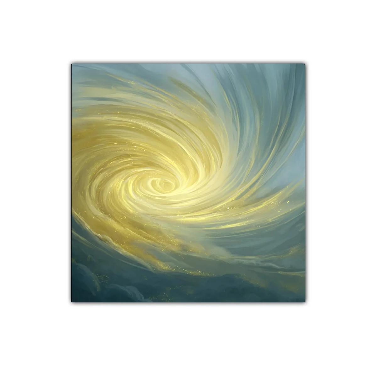 Remolino luminoso con tonos dorados y azules suaves — imagen principal