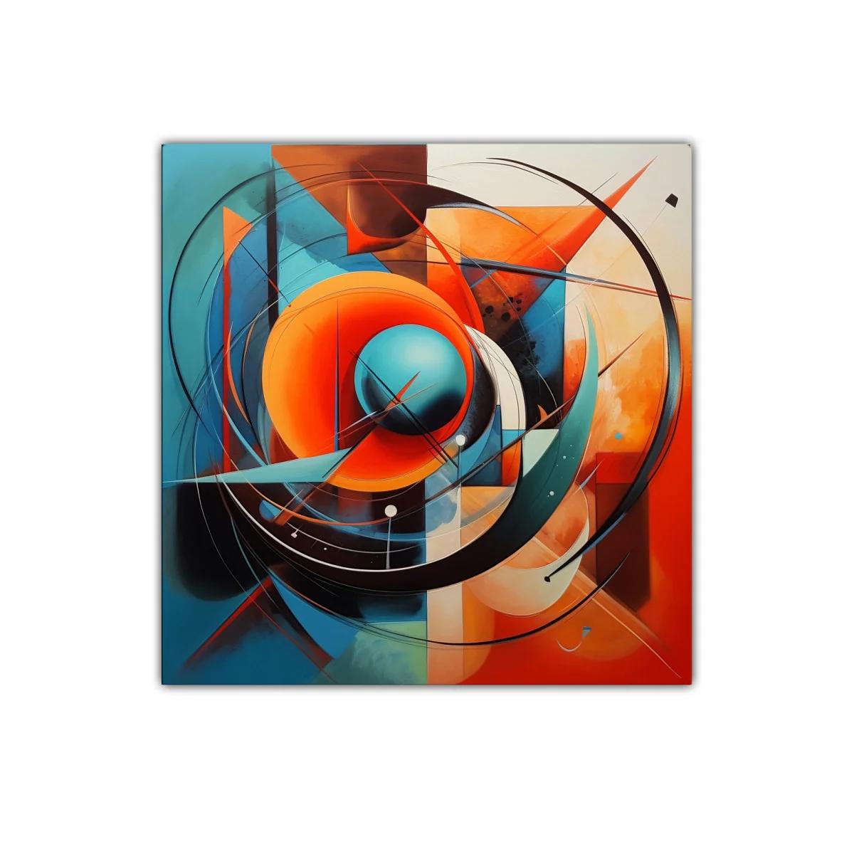 Composición abstracta con círculos y tonos cálidos y fríos — imagen principal