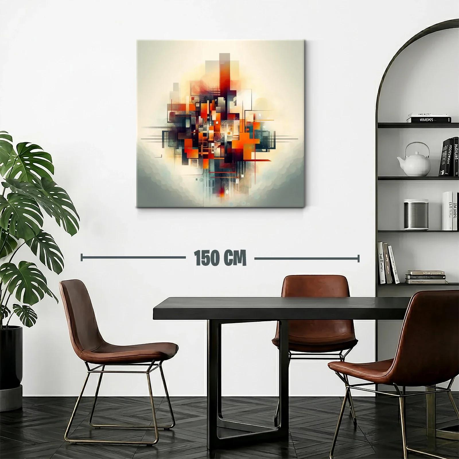 Composición Abstracta en Tonos Cálidos y Fríos — miniatura 2