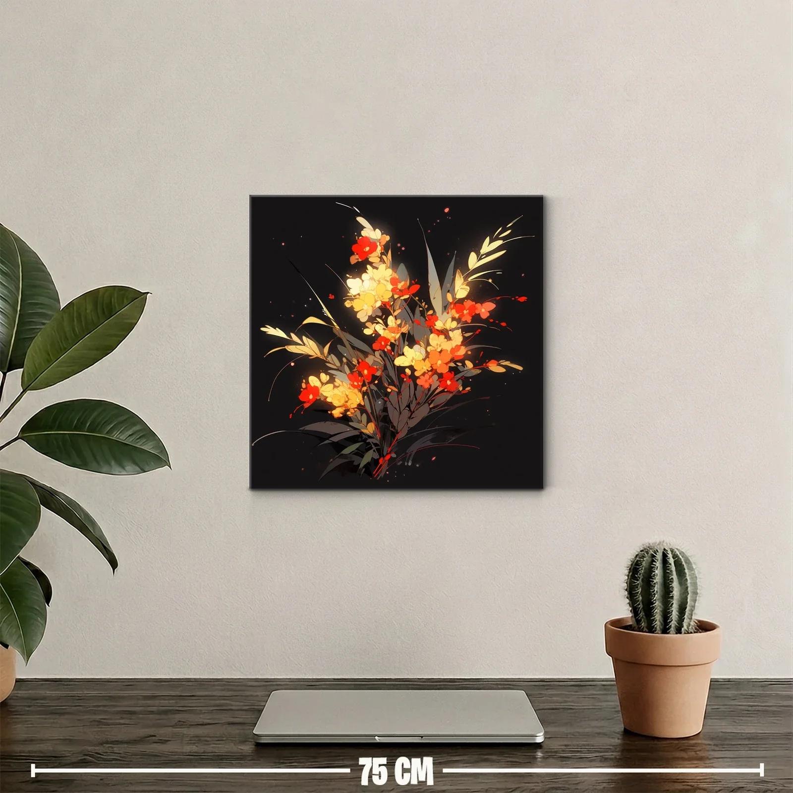 Flores vibrantes con luz cálida sobre fondo oscuro — miniatura 2