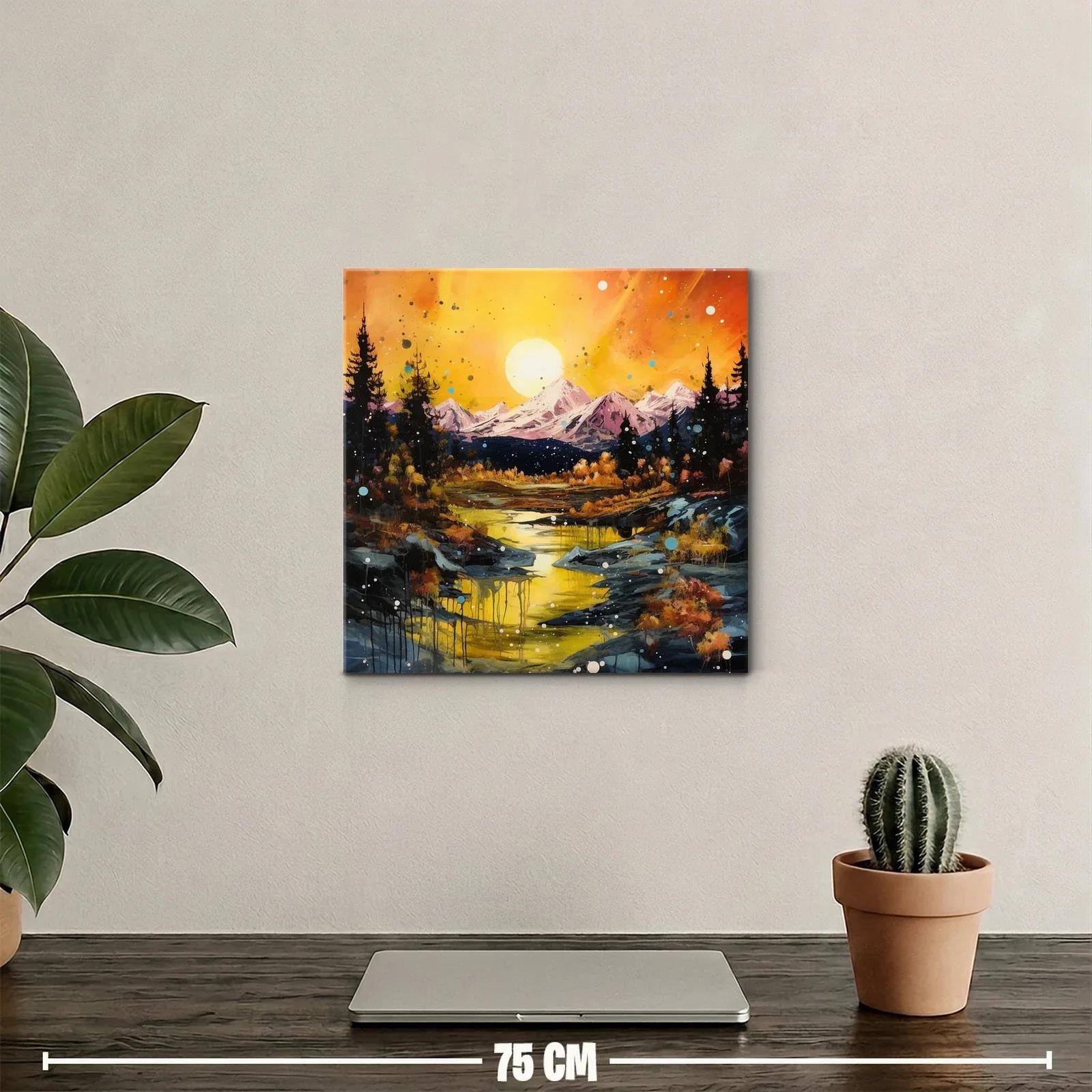 Paisaje de montaña al atardecer vibrante y sereno — miniatura 2