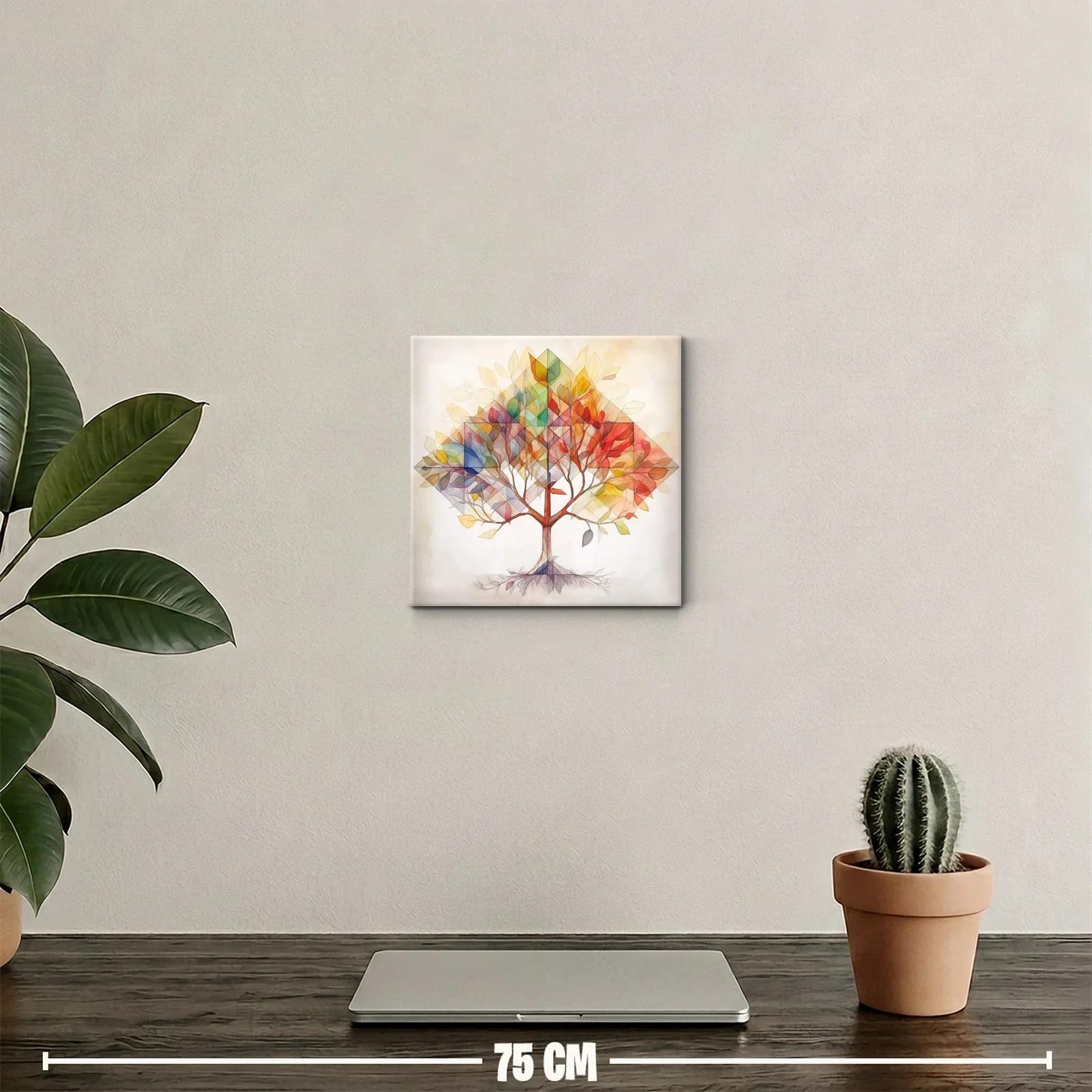 Árbol con hojas multicolor abstracto y delicado — miniatura 2