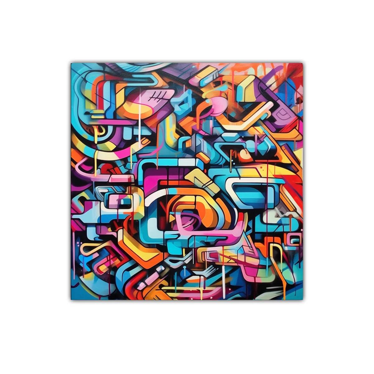 Cuadro abstracto con formas geométricas y colores vibrantes — imagen principal