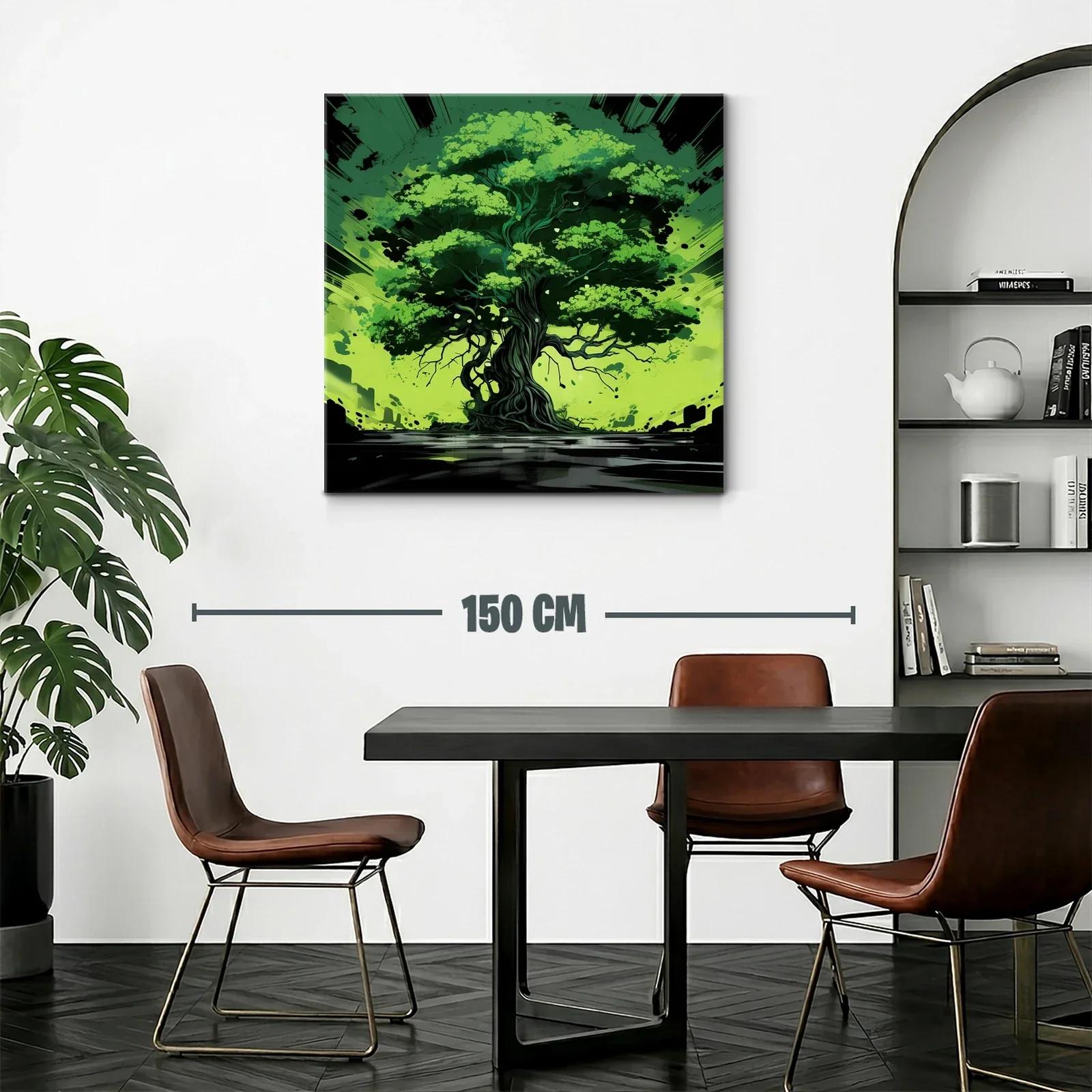 Impresionante composición de árbol vibrante en tonos verdes — miniatura 2