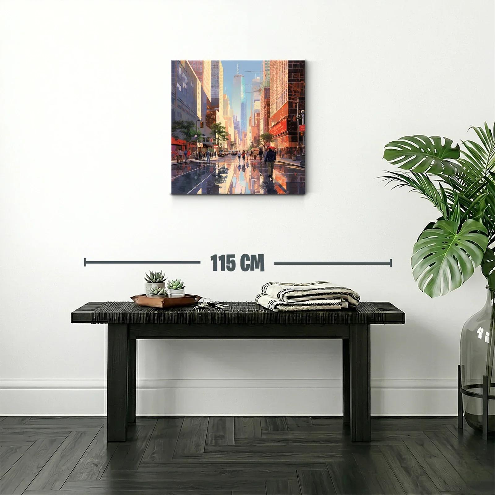 Atardecer urbano con reflejos vibrantes en ciudad moderna — miniatura 2