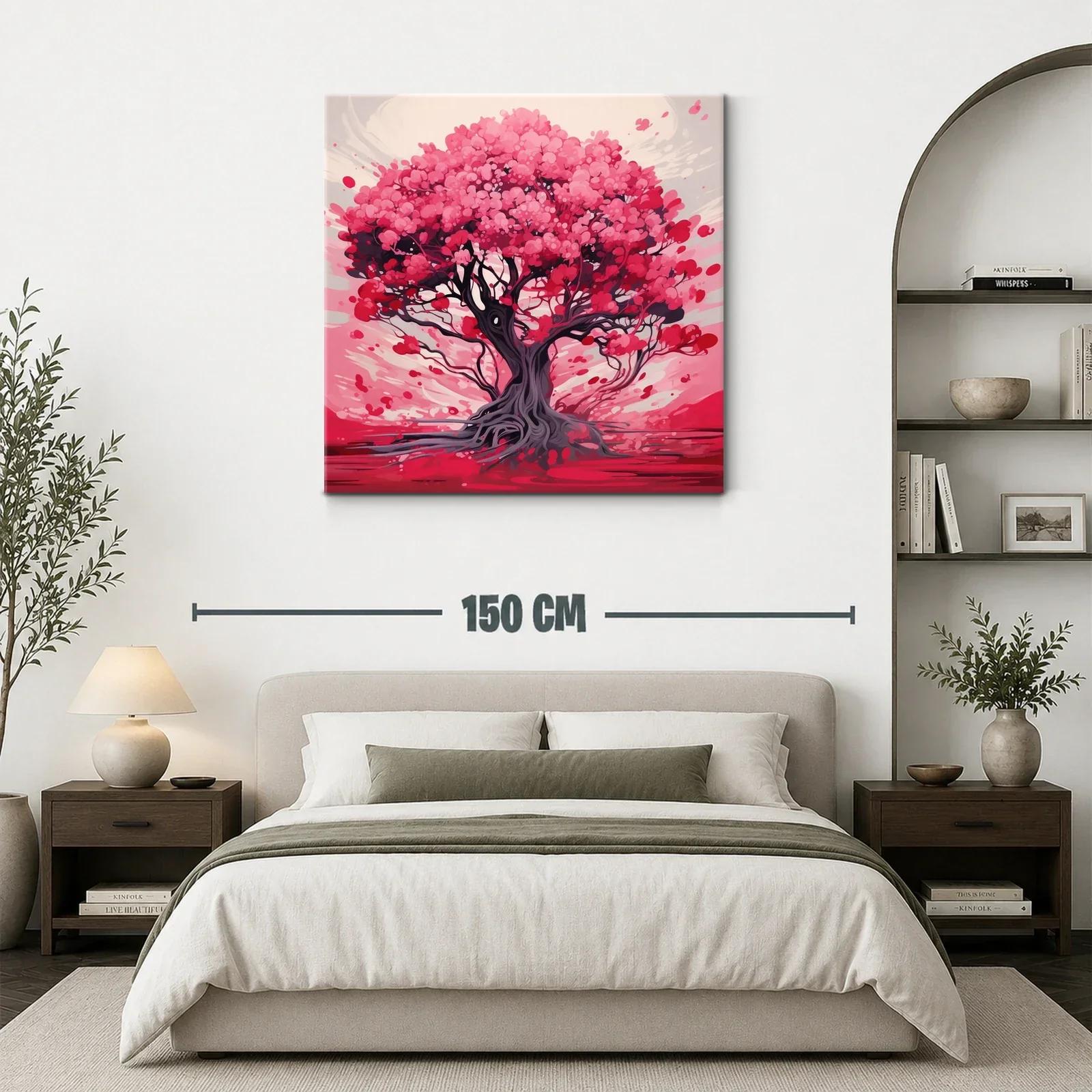 Árbol vibrante con tonos rosas y rojos intensos — miniatura 3