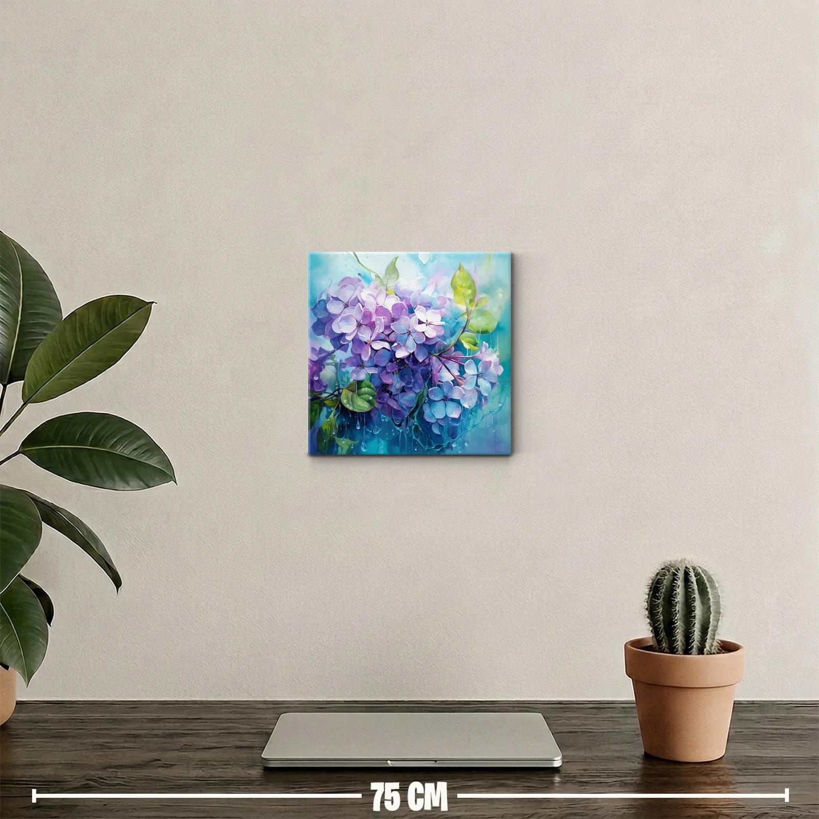 Ramillete de flores lilas con gotas de agua fresca — miniatura 2