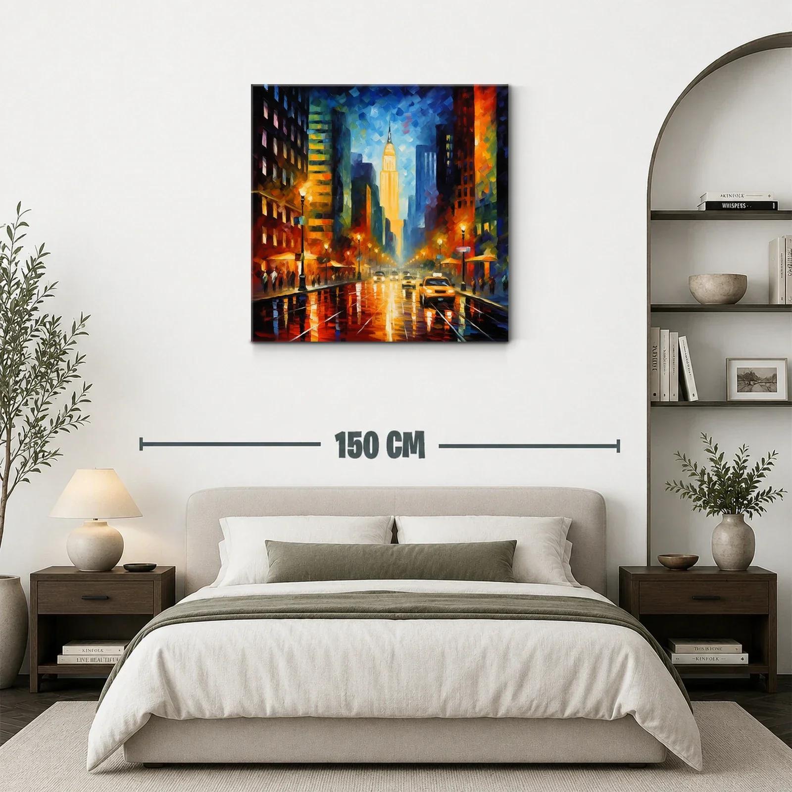 Ciudad nocturna vibrante con luces y reflejos urbanos — miniatura 3