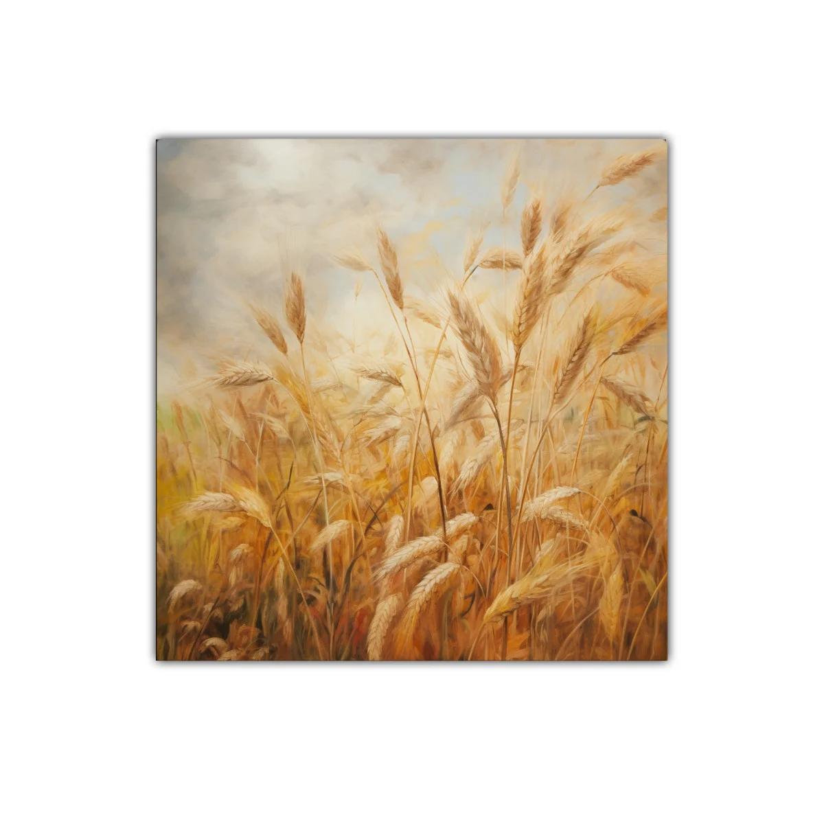 Campo de trigo dorado bajo cielo nublado tranquilo — imagen principal