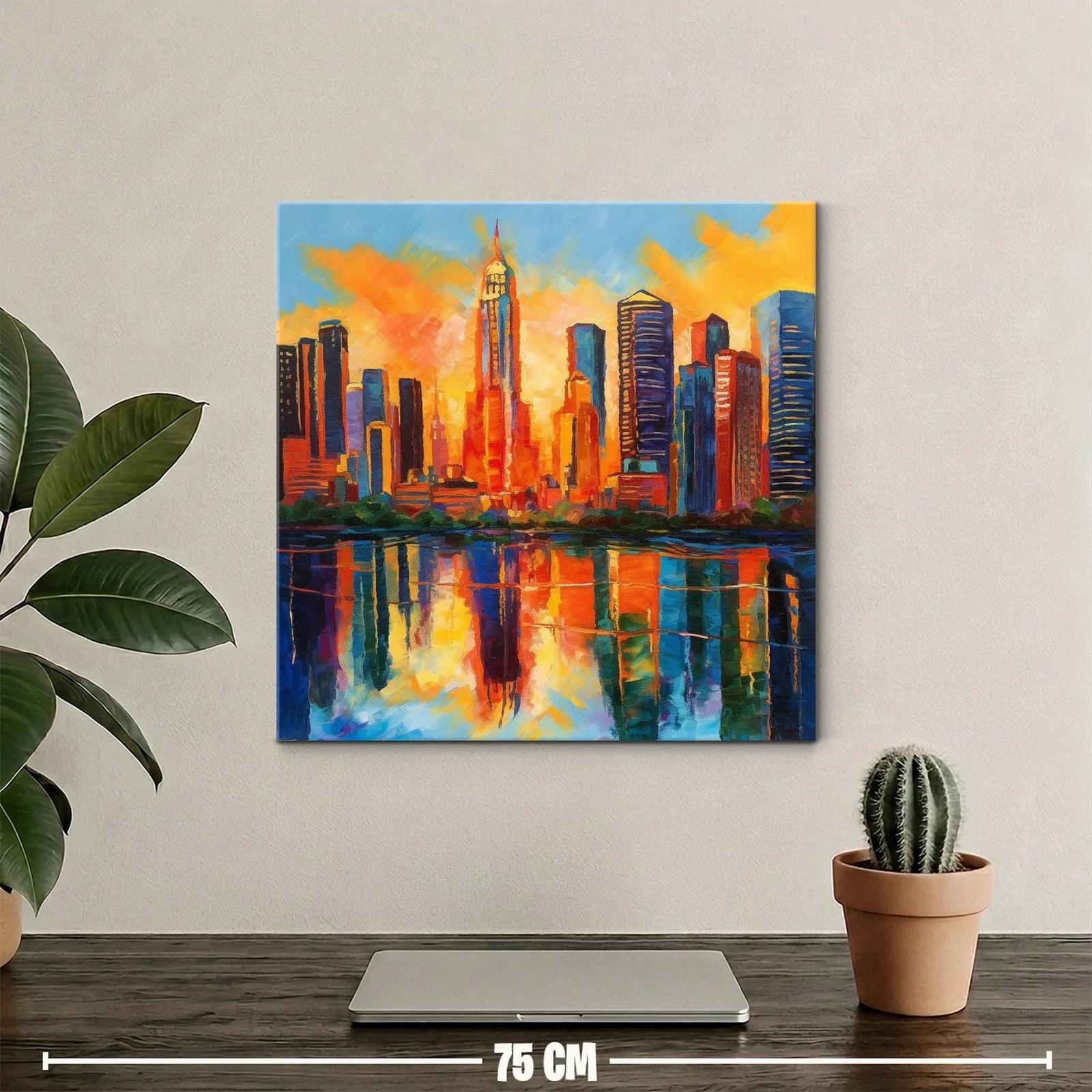 Atardecer vibrante en ciudad con reflejos impresionantes — miniatura 2