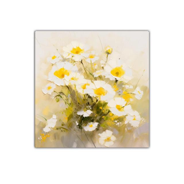 Cuadro decorativo con bouquet de flores blancas y amarillas