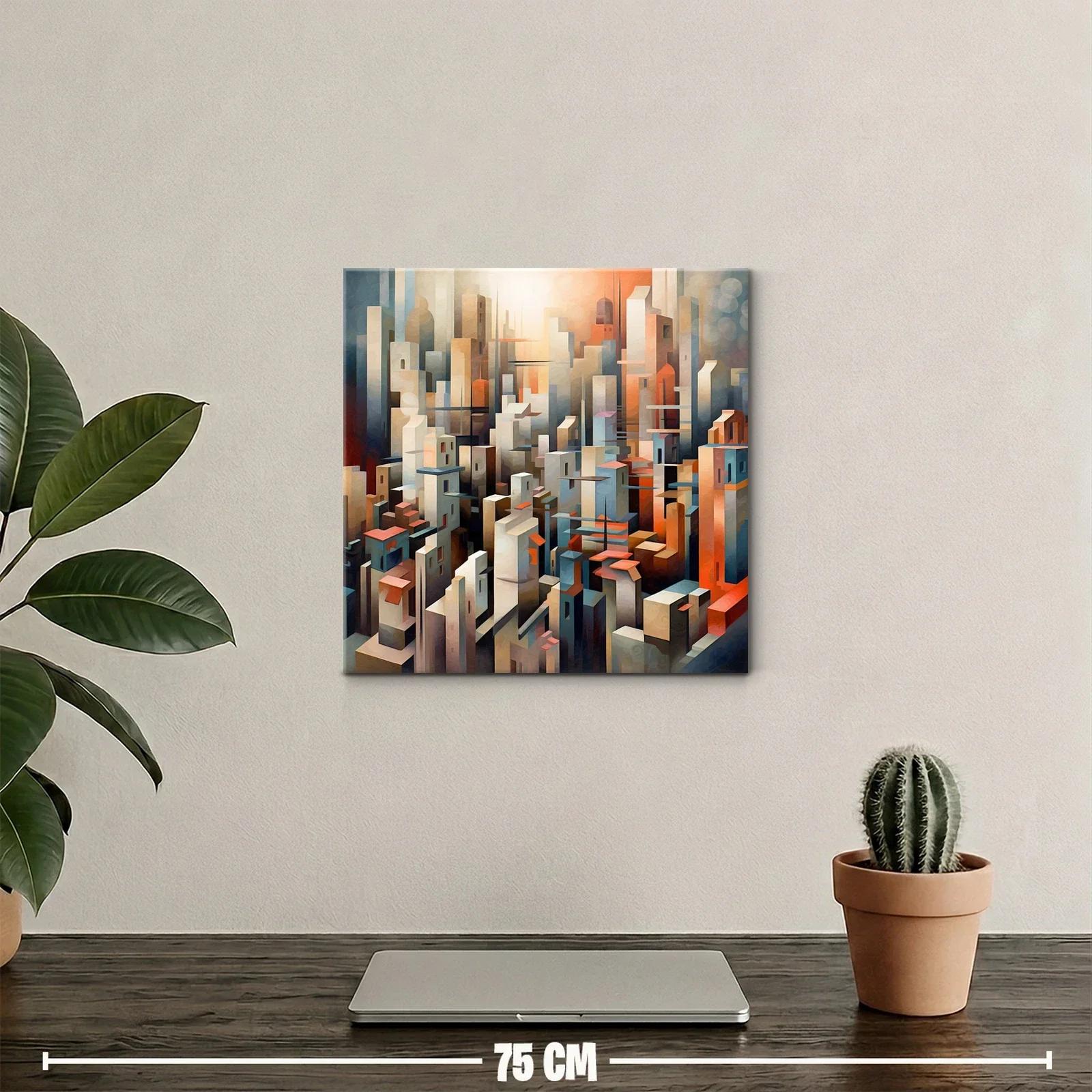 Ciudad futurista con tonos cálidos y fríos — miniatura 2