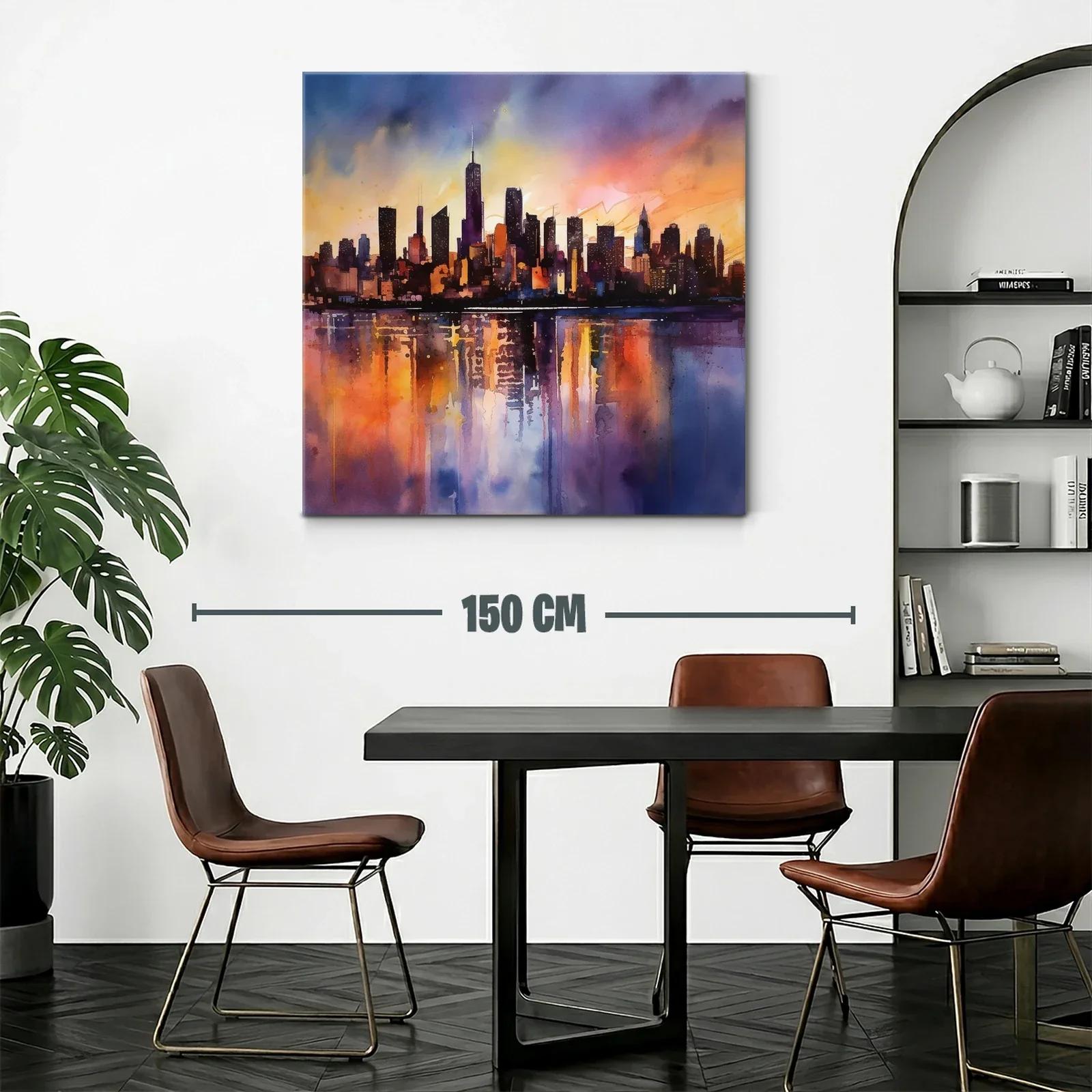 Atardecer urbano con reflejos vibrantes en la ciudad — miniatura 2