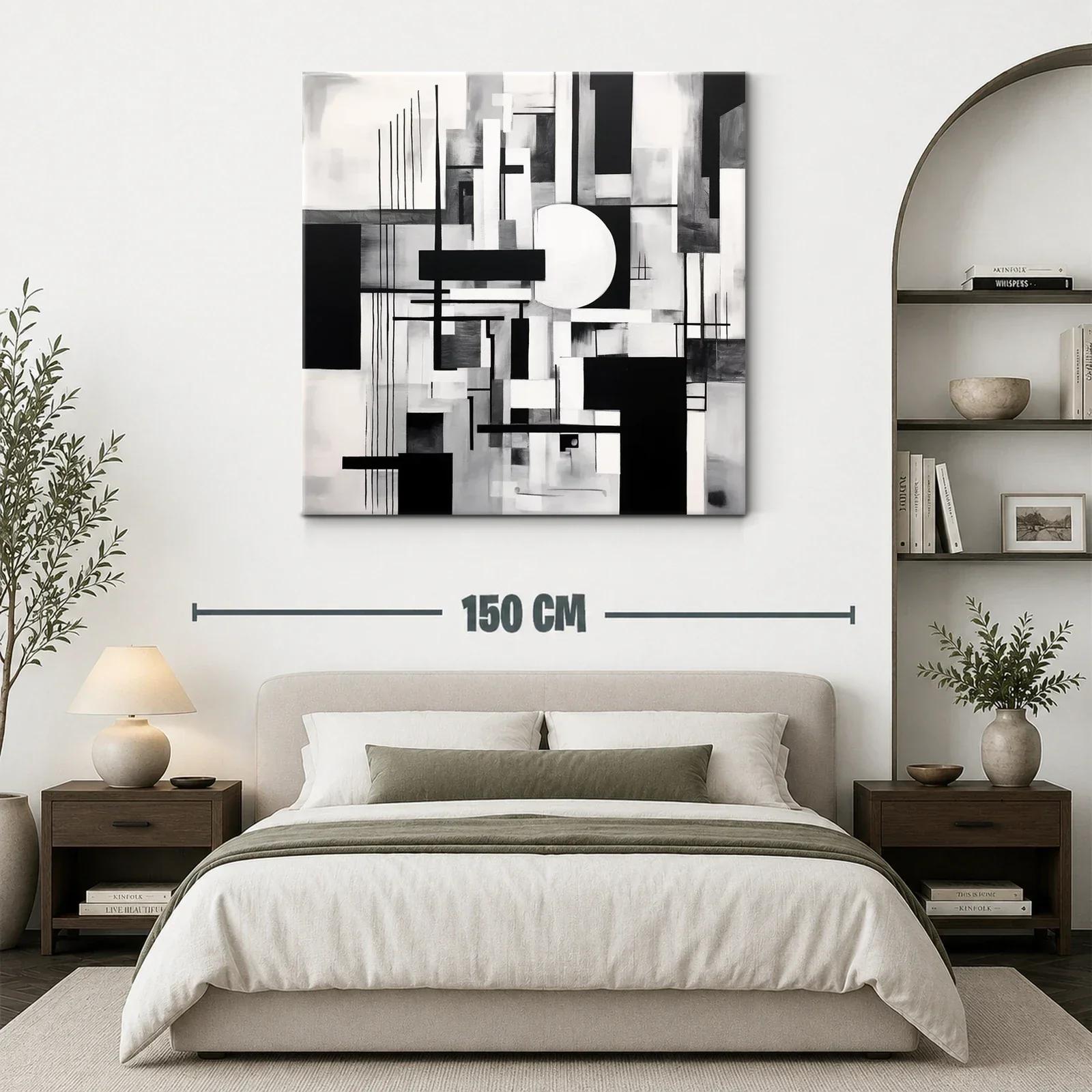 Composición abstracta en blanco y negro geométrica y elegante — miniatura 3