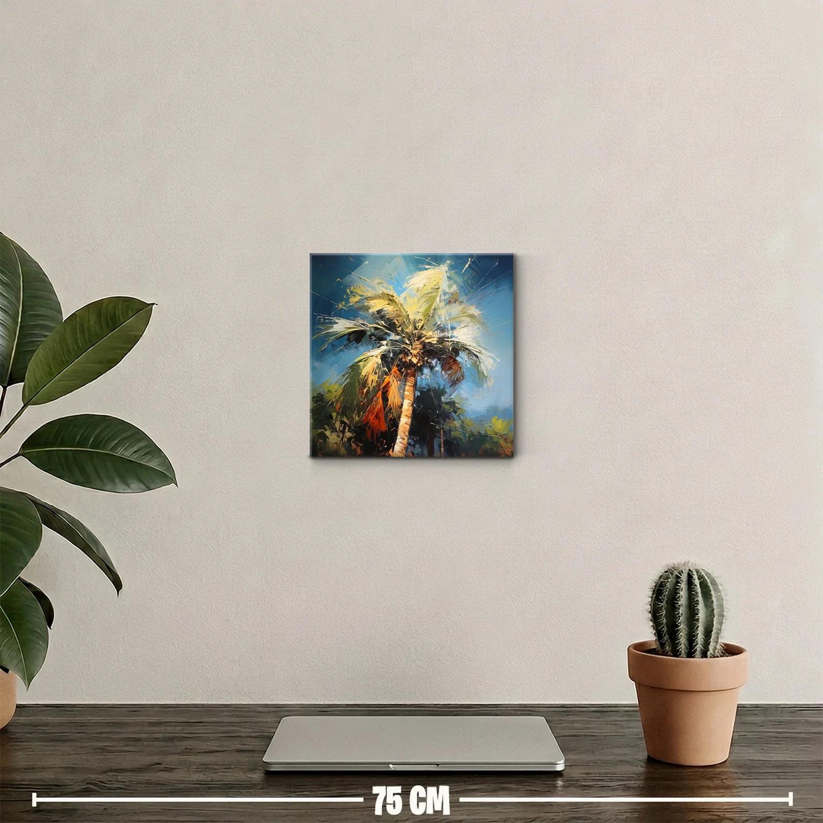 Palmera vibrante con cielo azul y luces cálidas — miniatura 2