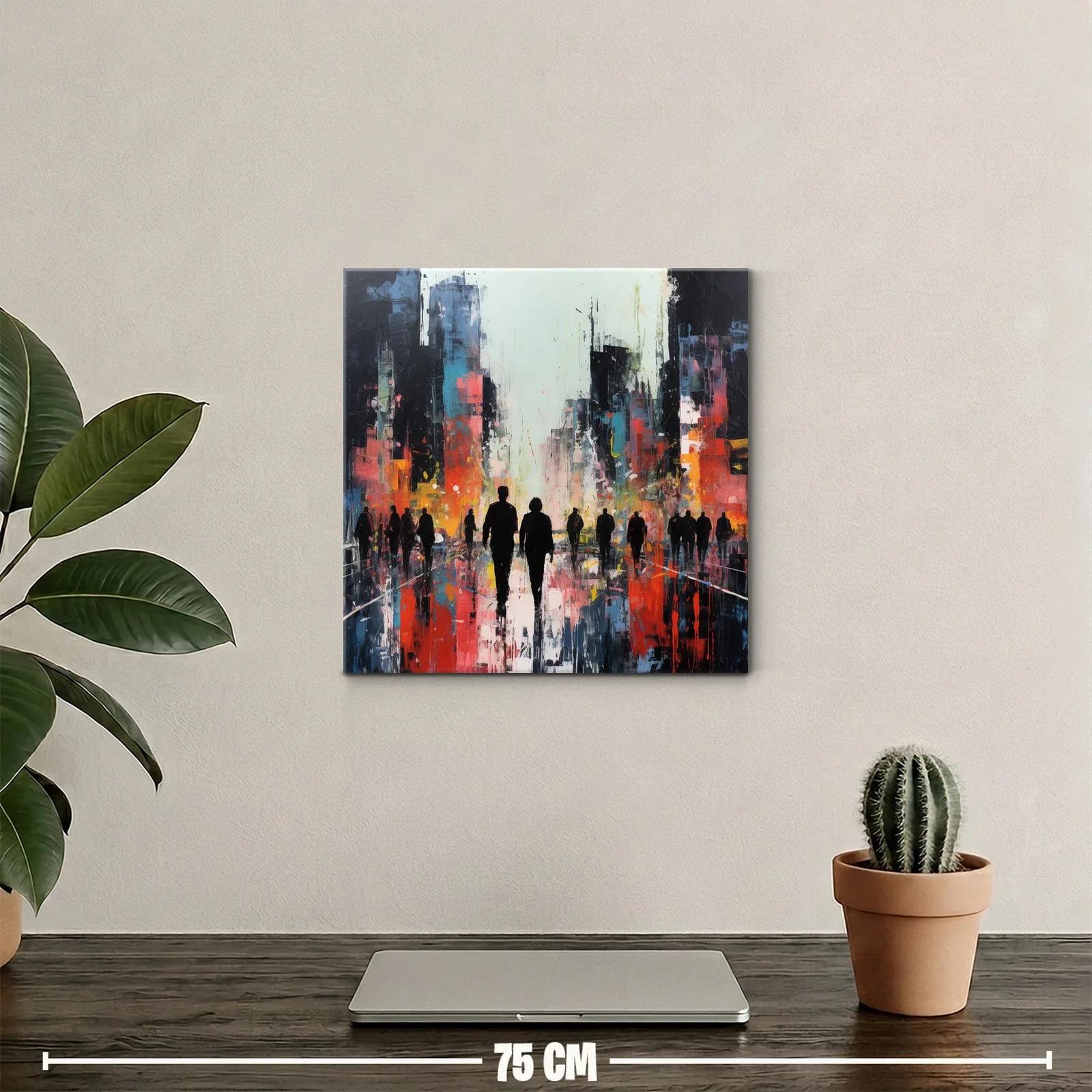 Ciudad Vibrante con Siluetas en Contraste Urbano — miniatura 2