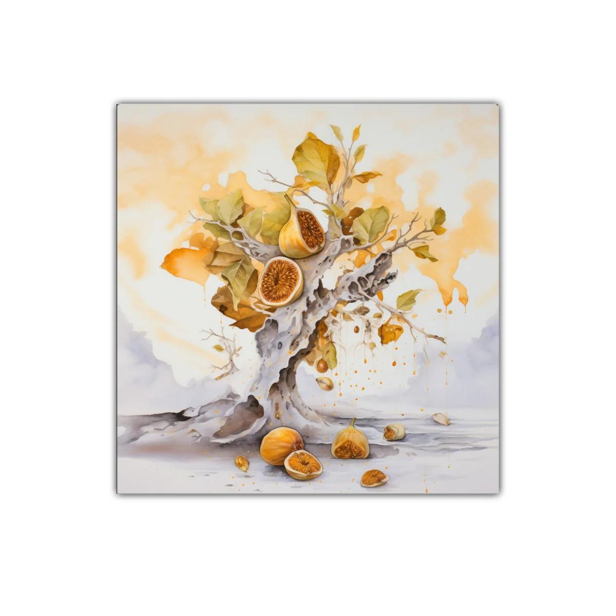 Composición artística de higo y árbol en tonos cálidos — imagen principal