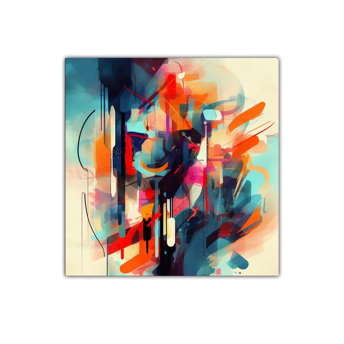 Composición abstracta en tonos vibrantes y contrastes intensos