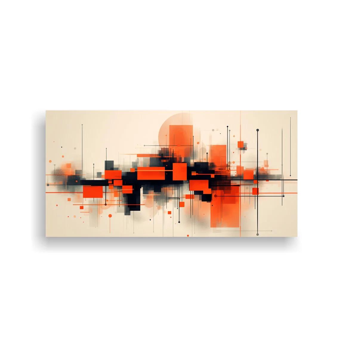 Cuadro composición geométrica abstracta en formato panorámico