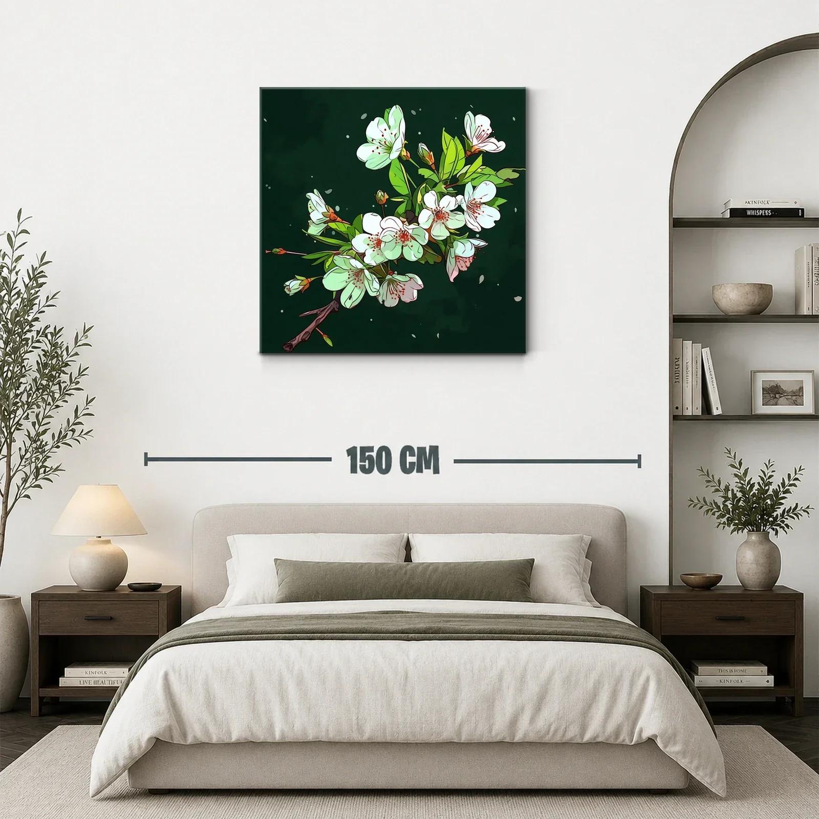 Elegant rama de flores blancas sobre fondo oscuro — miniatura 3