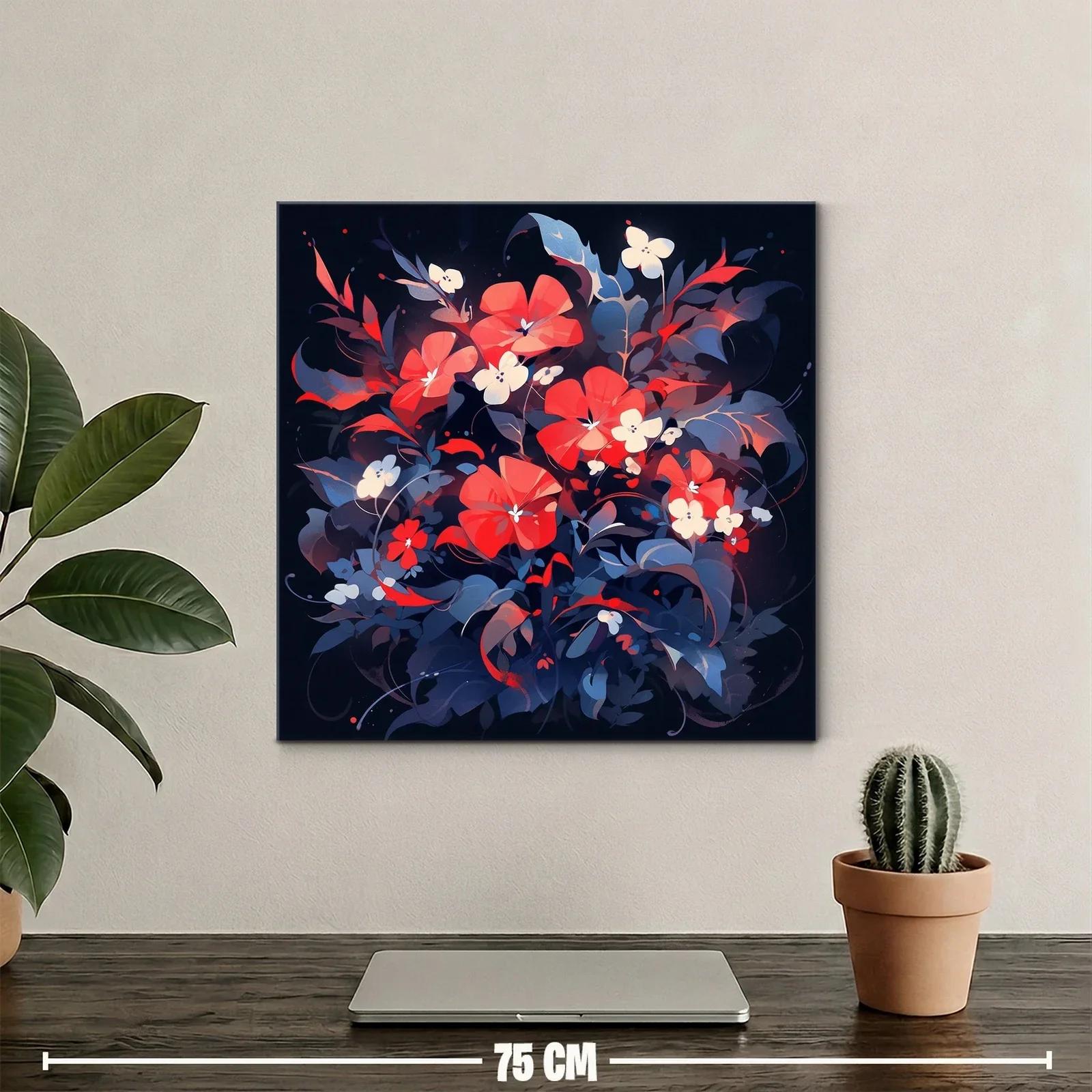 Flores vibrantes con tonos rojos y azules intensos — miniatura 2