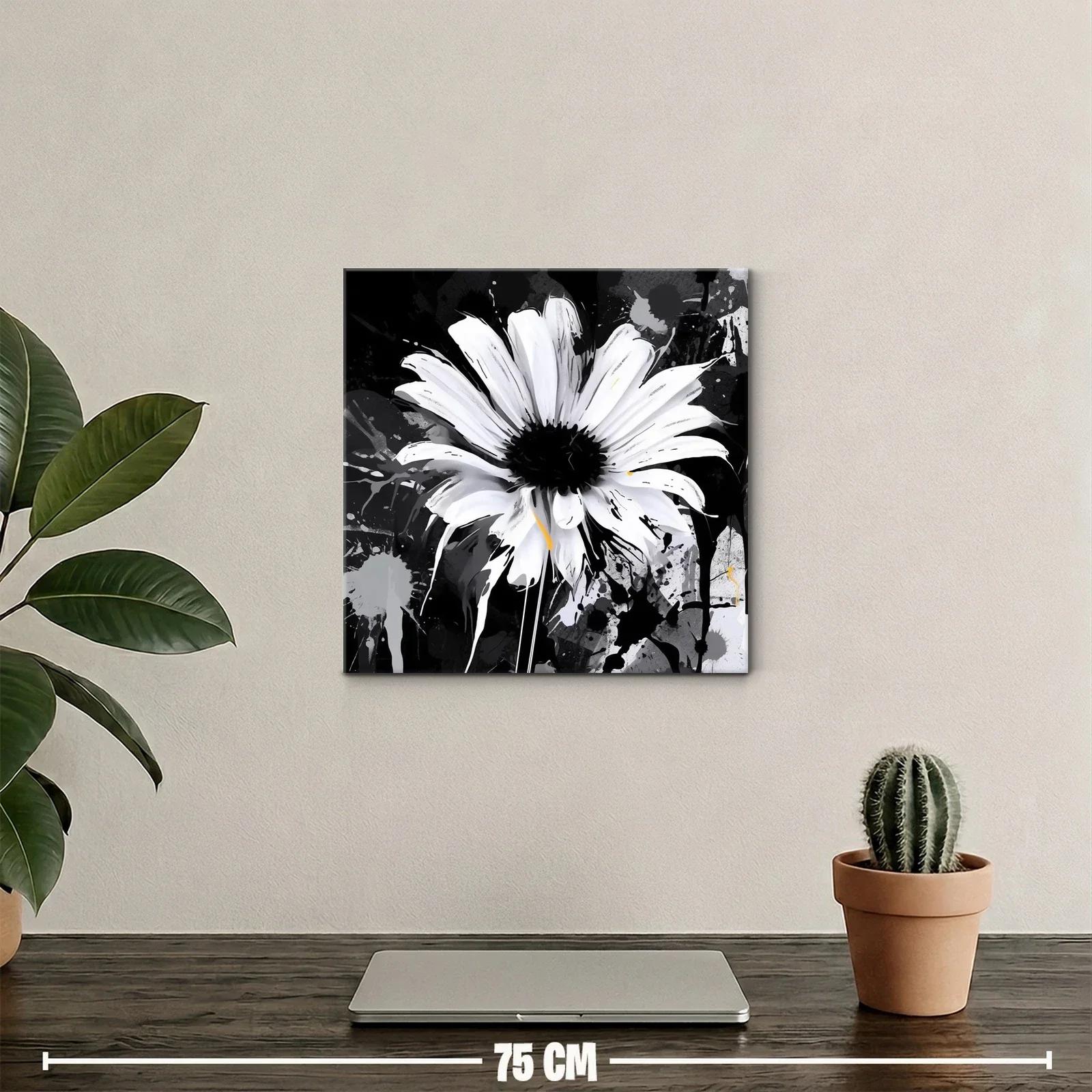 Flor blanca vibrante sobre fondo oscuro abstracto — miniatura 2