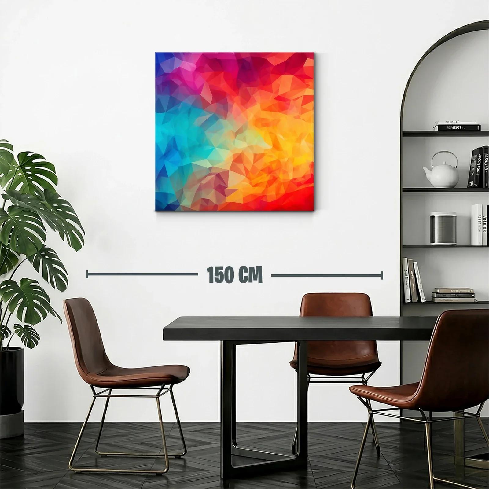 Cuadro Abstracto con Tonos Vivos y Geometría Dinámica — miniatura 2