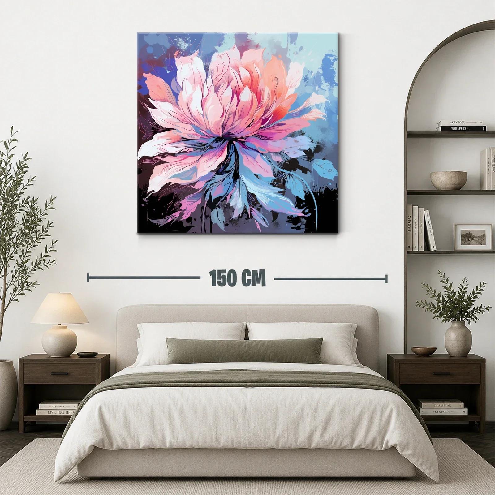 Flor de explosión cromática en tonos pastel y azules — miniatura 3