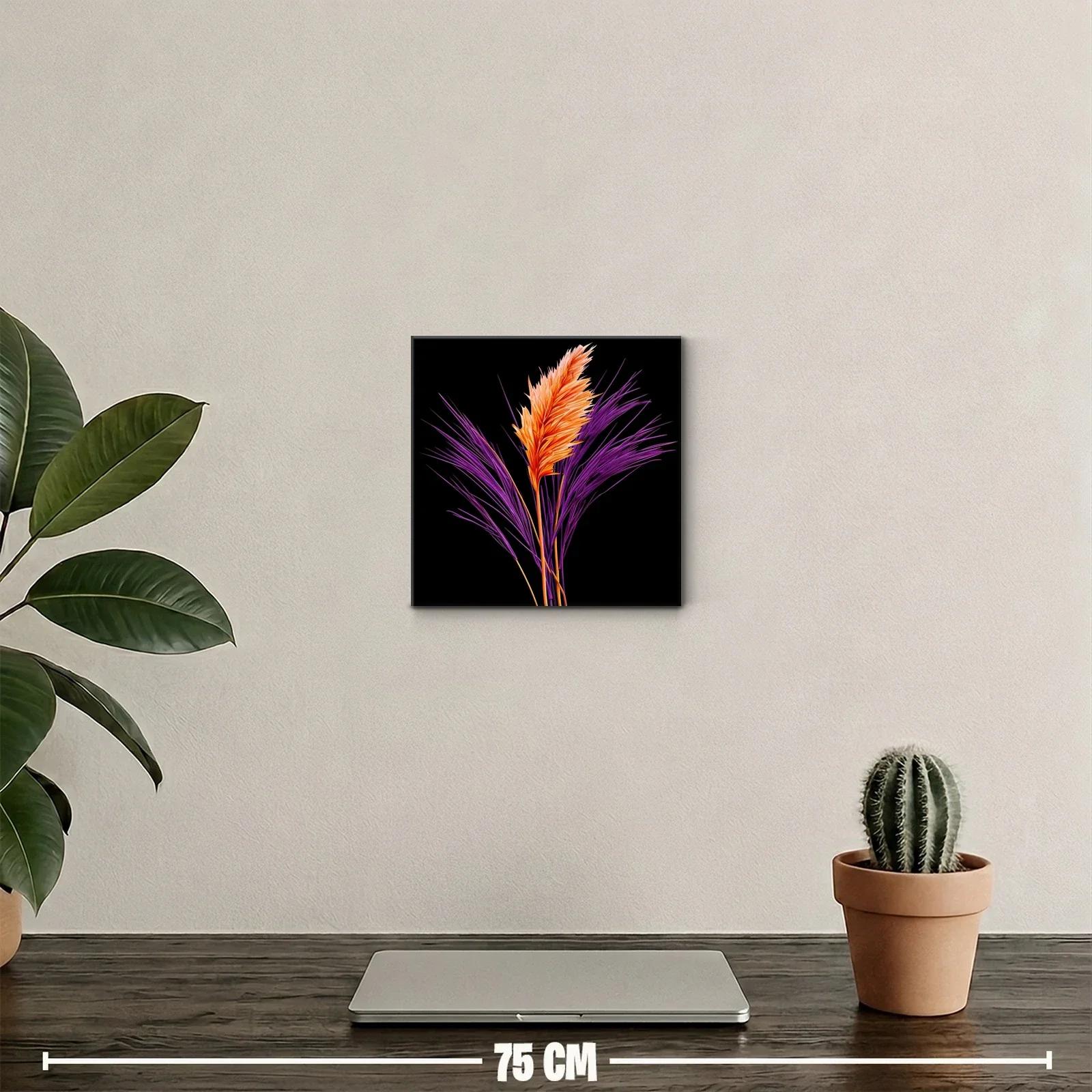 Cuadro decorativo con ramas estilizadas en tonos vibrantes — miniatura 2
