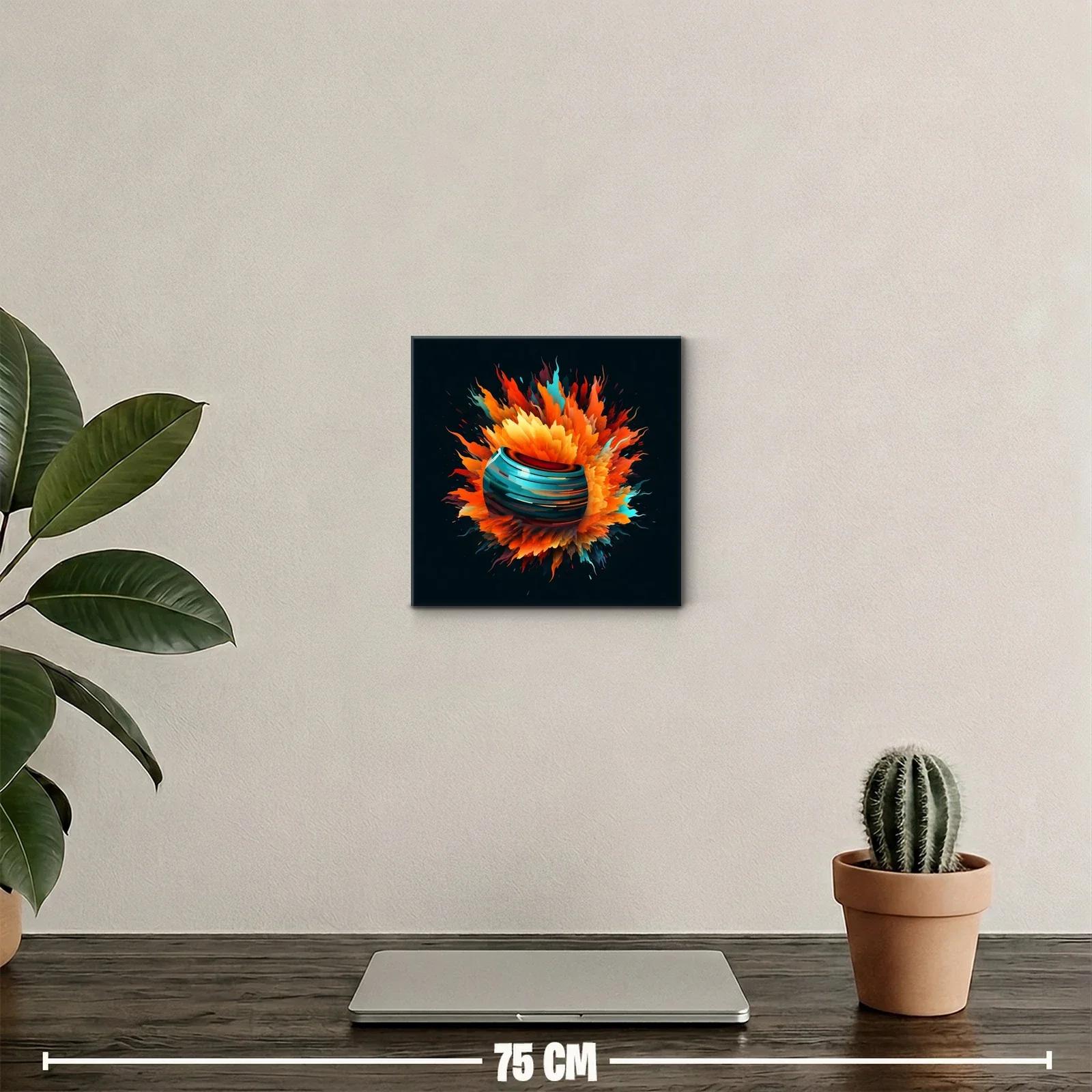 Cuadro decorativo con explosión vibrante y formas orgánicas — miniatura 2
