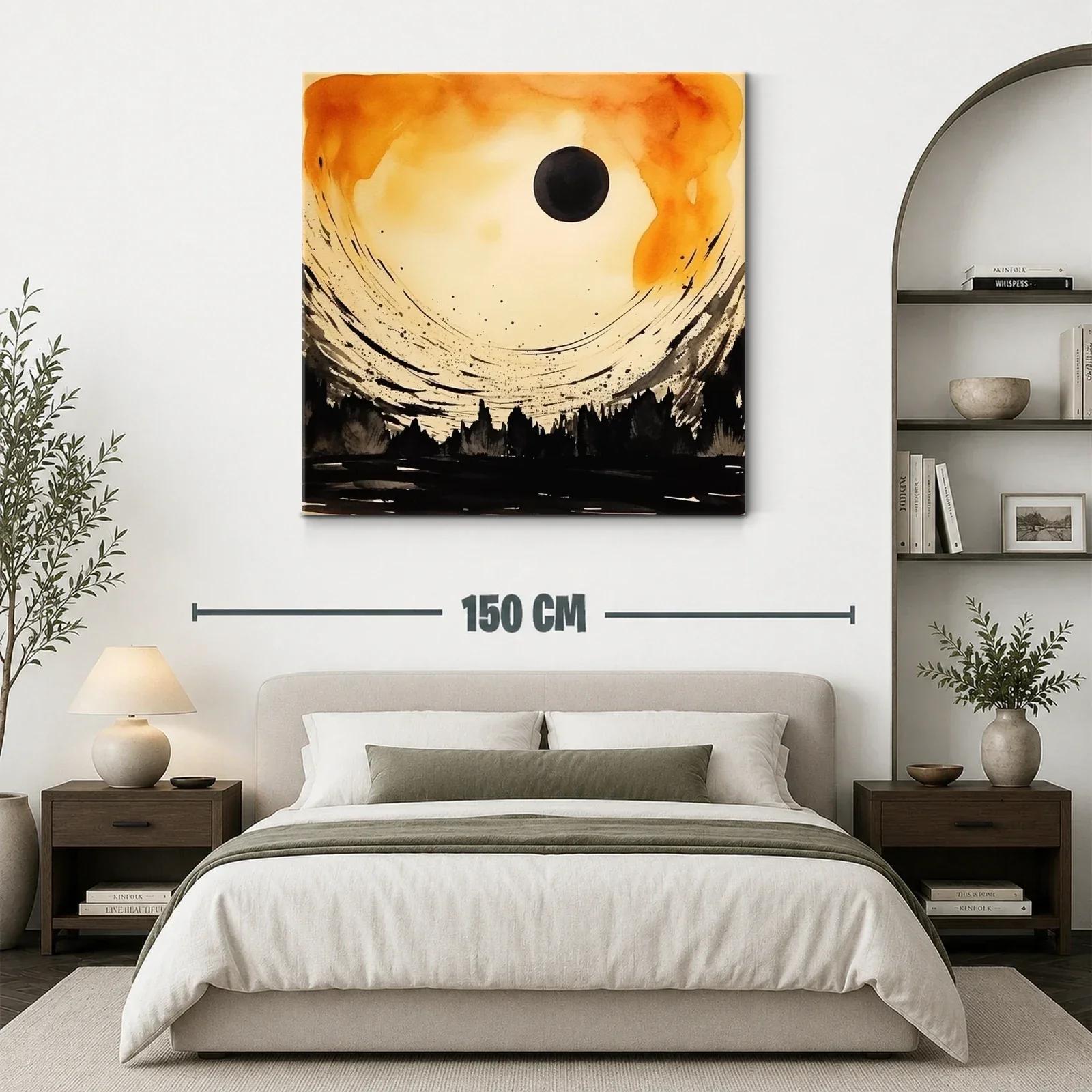 Atardecer abstracto con siluetas y cielo dramático — miniatura 3
