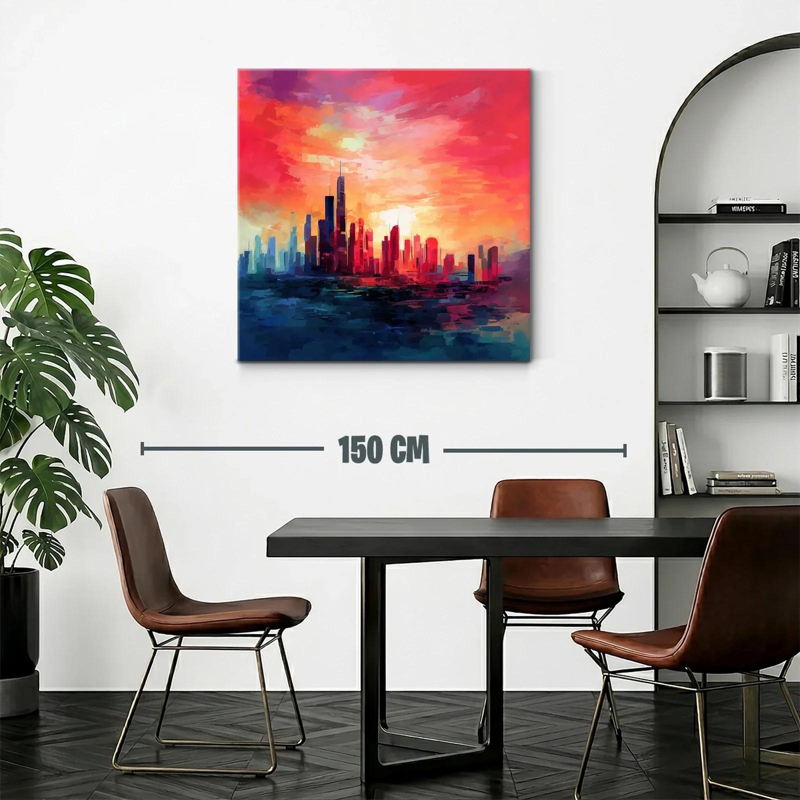 Cityscape at Sunset con vibrantes tonos cálidos y fríos — miniatura 2