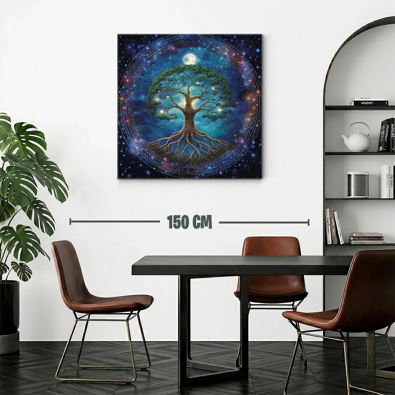 Árbol de la vida iluminado bajo un cielo estrellado — miniatura 2