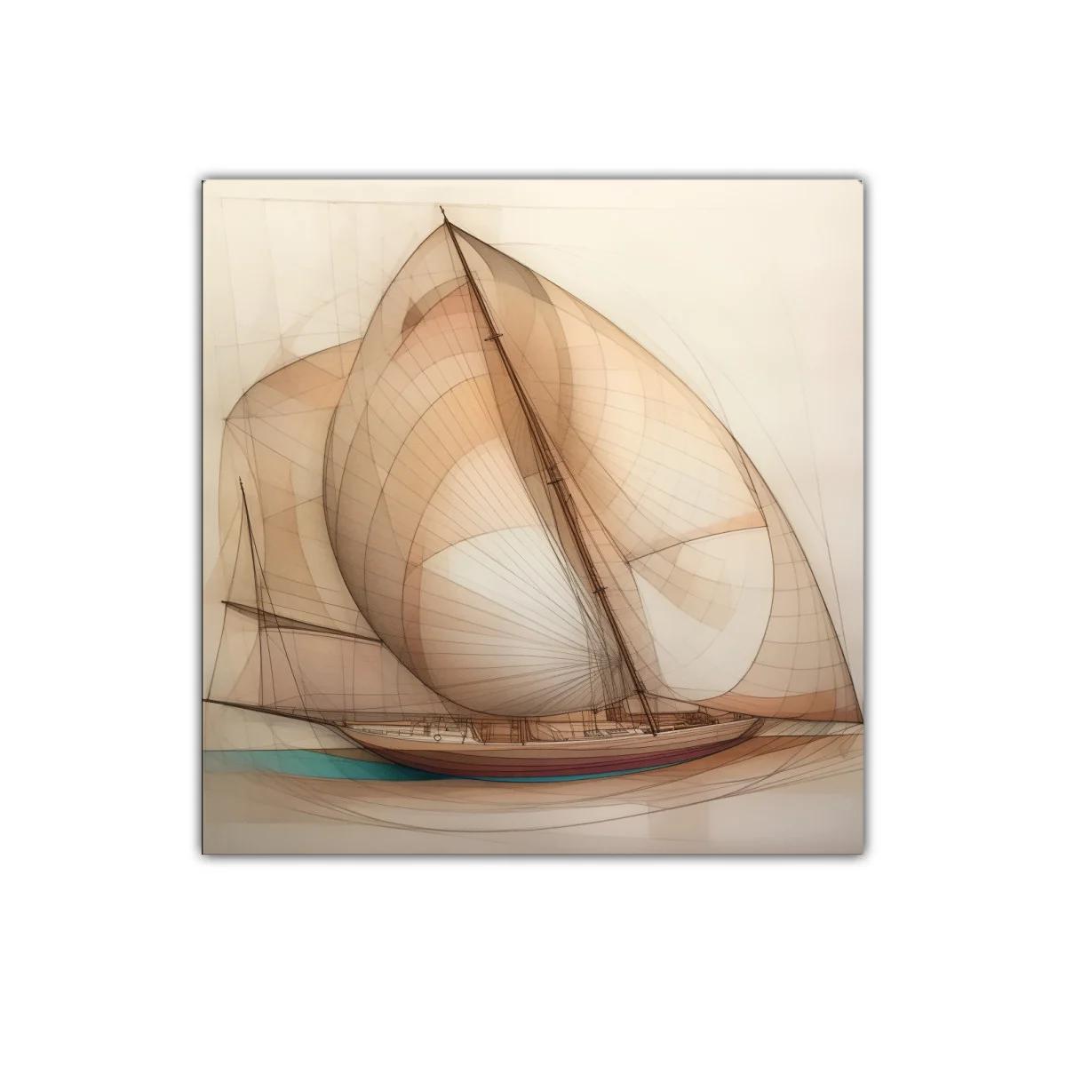 Velero clásico con velas translúcidas en tonos cálidos — imagen principal