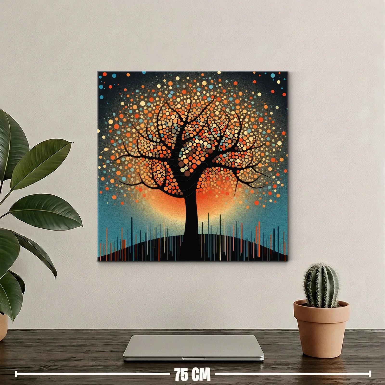 Árbol vibrante con motivos circulares en tonos cálidos — miniatura 2