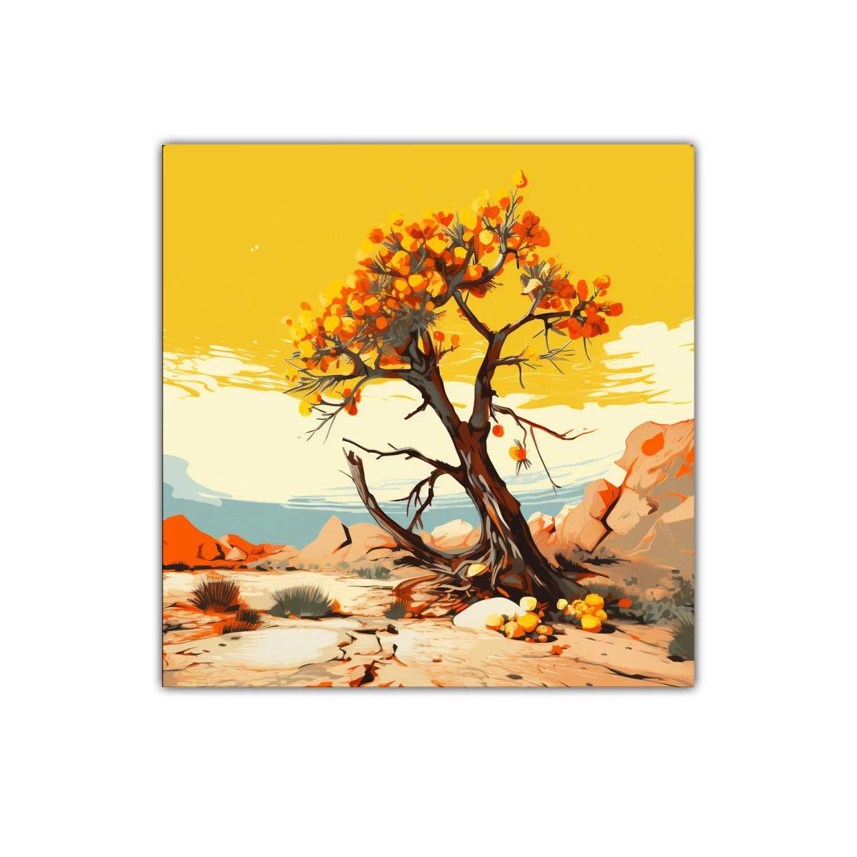 Árbol solitario con tonos cálidos en paisaje desértico — imagen principal