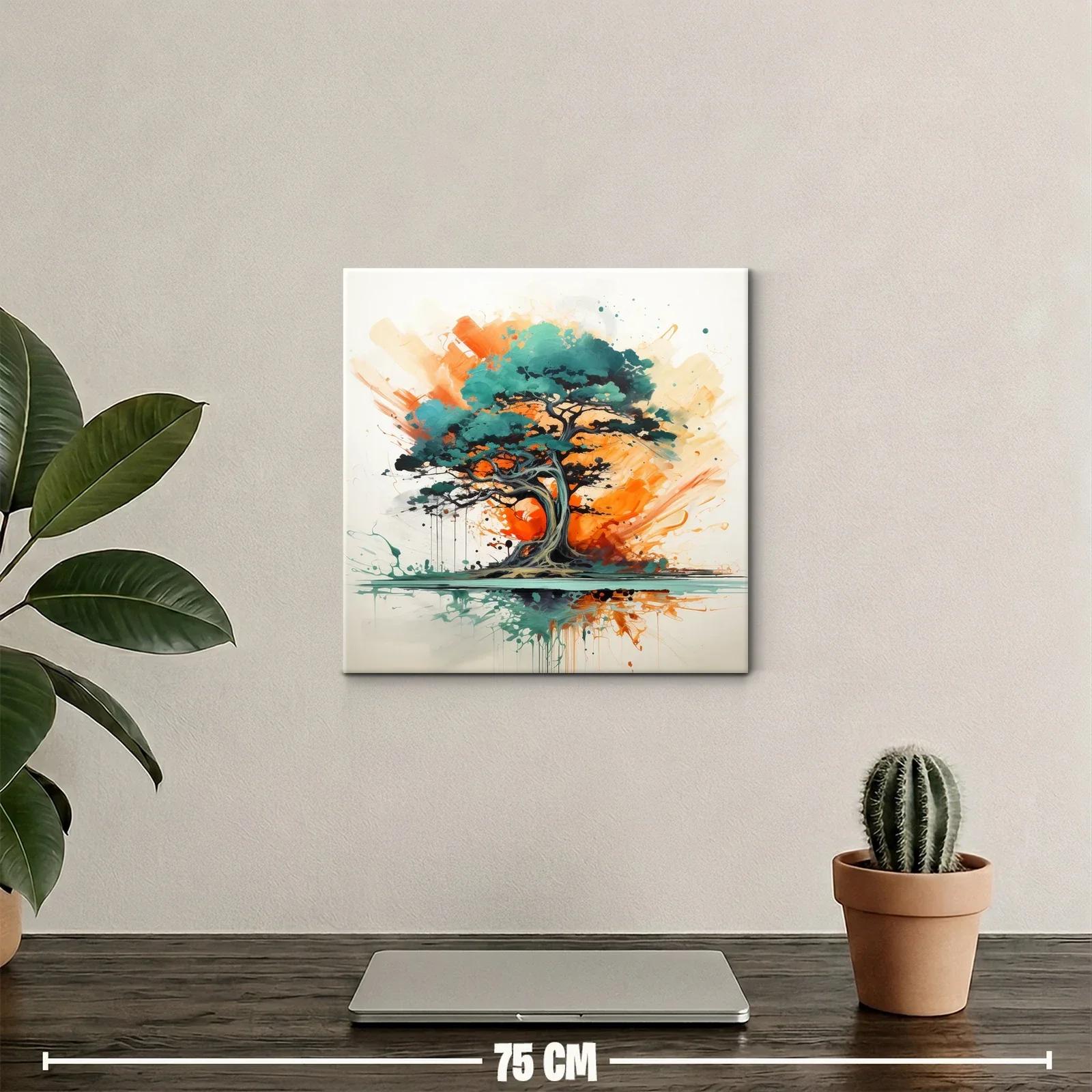 Árbol vibrante con tonos cálidos y verdes intensos — miniatura 2