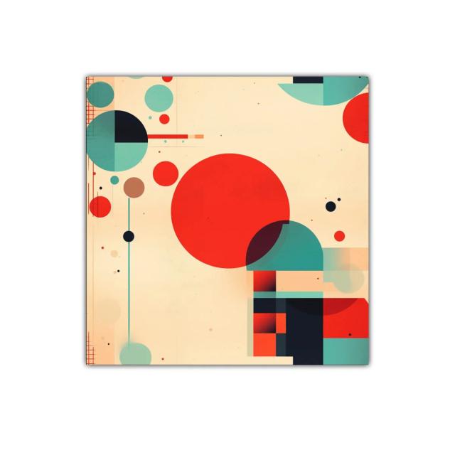 Cuadro decorativo con diseño geométrico en tonos vivos